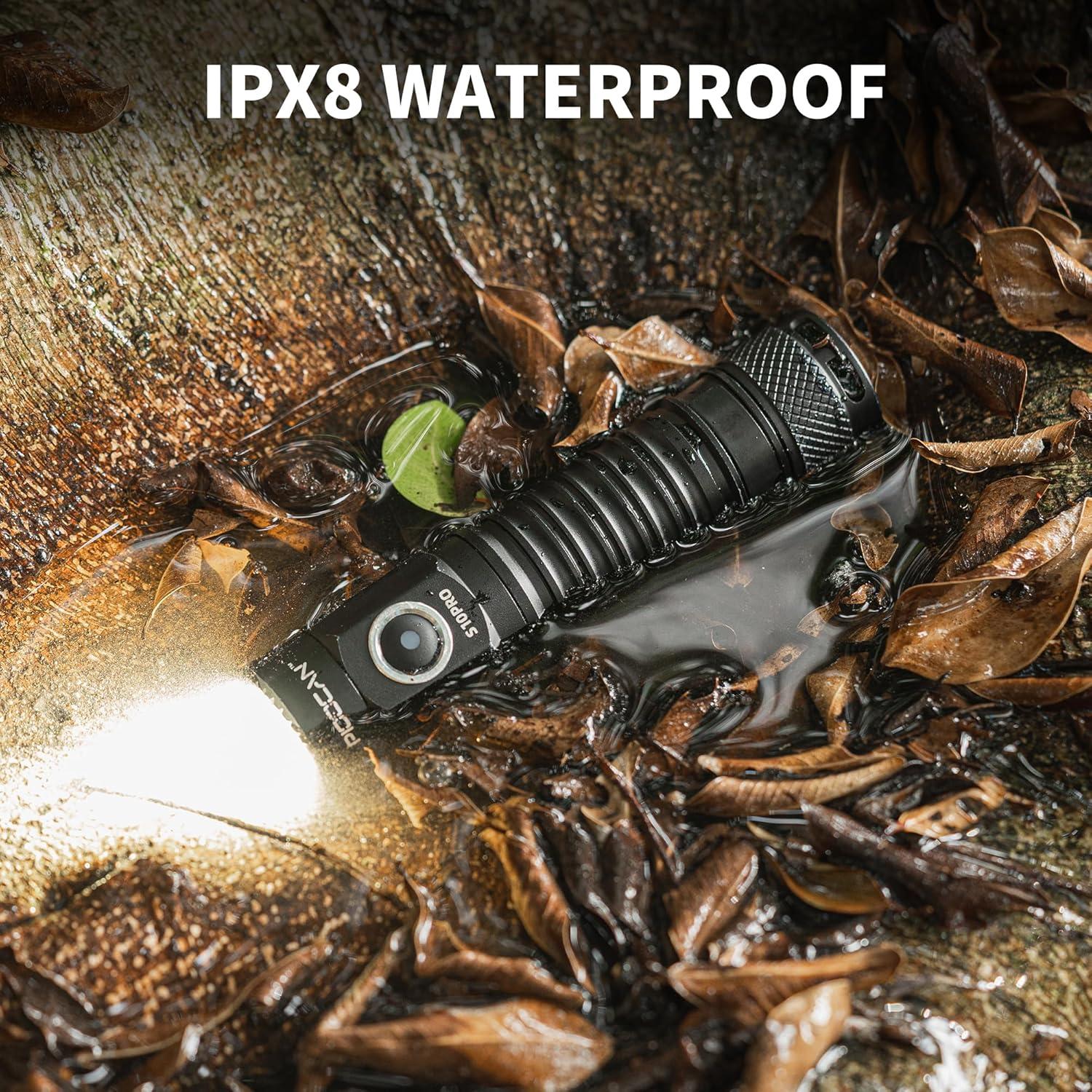 Linterna Recargable PIOOCAN S10Pro 2500 Lúmenes Táctica