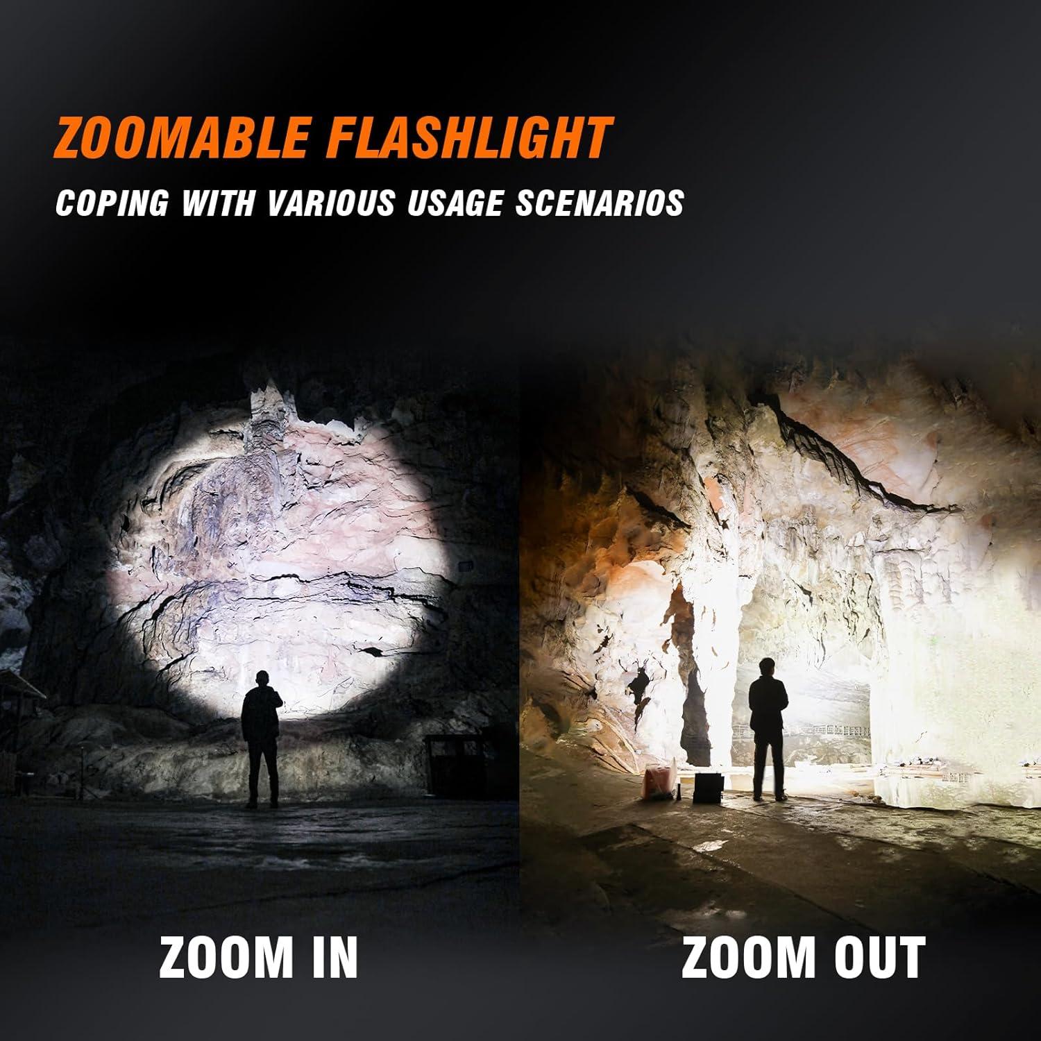 Linterna LED SuperFire X60 2300 Lúmenes Recargable Zoomable