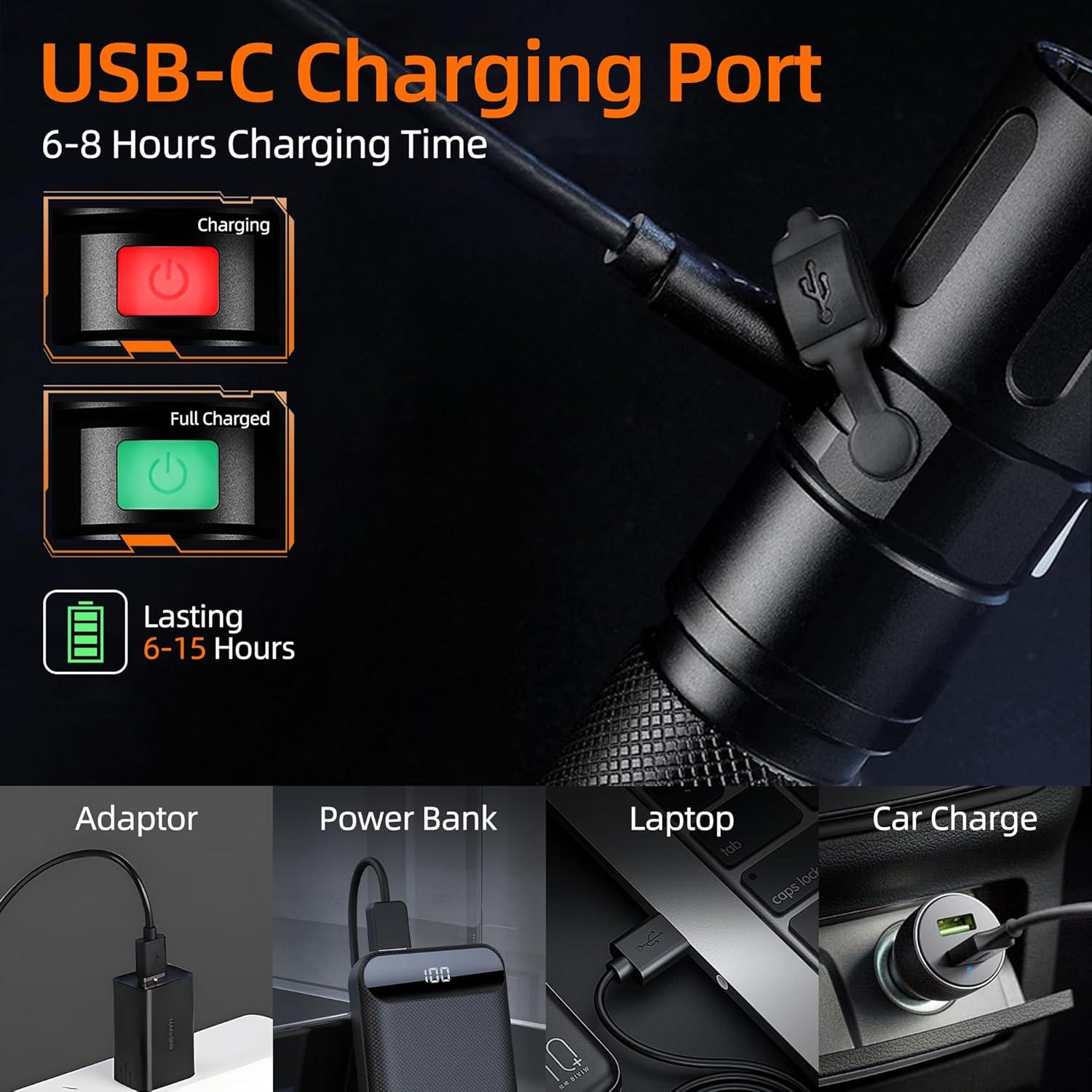 Linterna LED SuperFire X60 2300 Lúmenes Recargable Zoomable