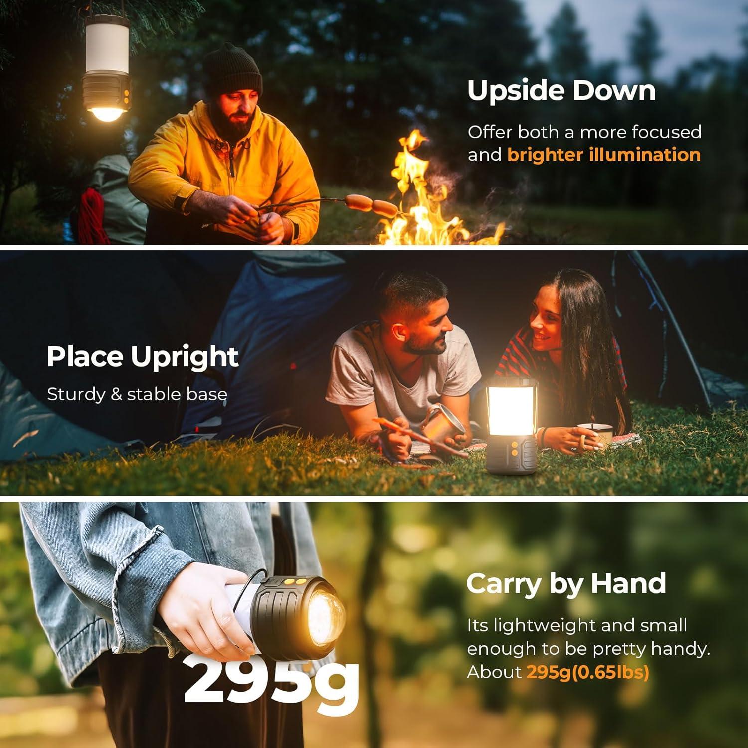 Linterna de Camping PopoIron 5000mAh IPX4 3 Modos 1 Paquete