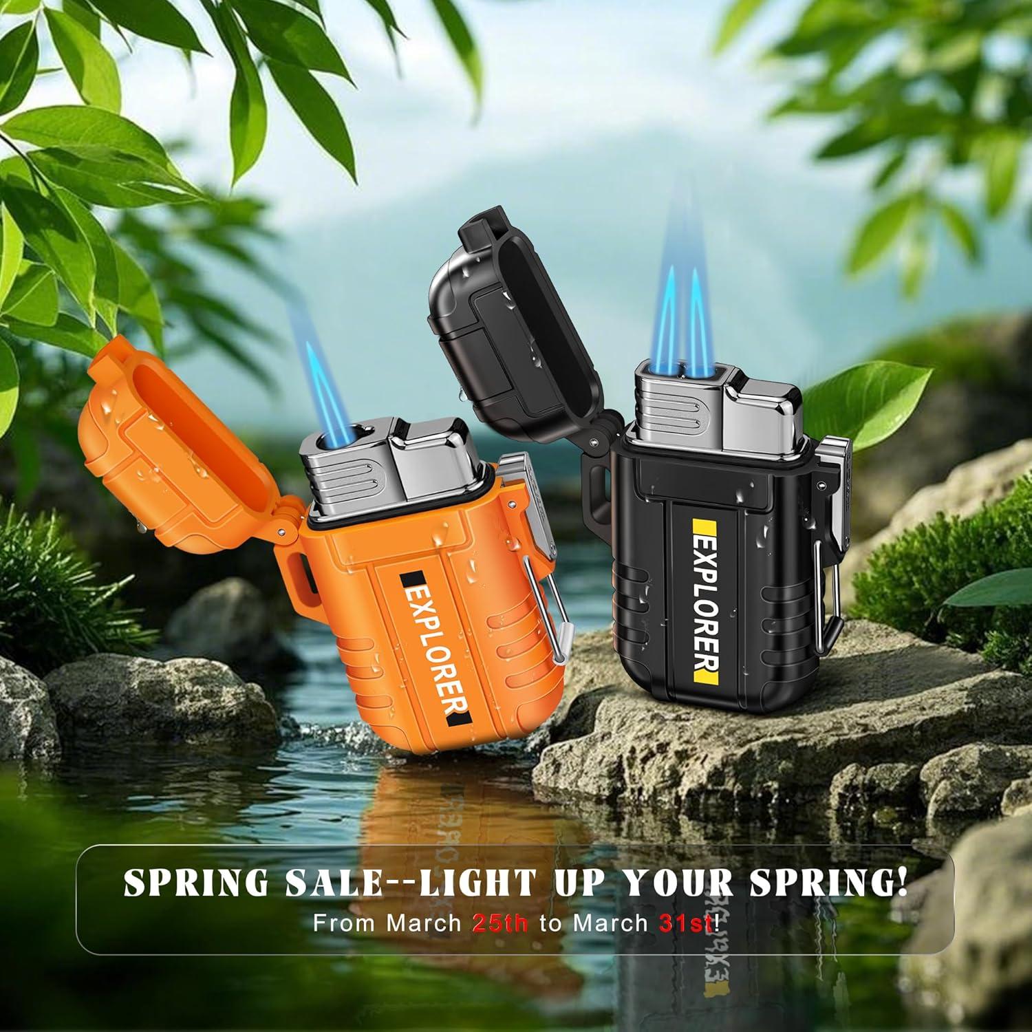 Encendedores de Antorcha Lafagiet 2 Paquetes Butano a Prueba de Agua