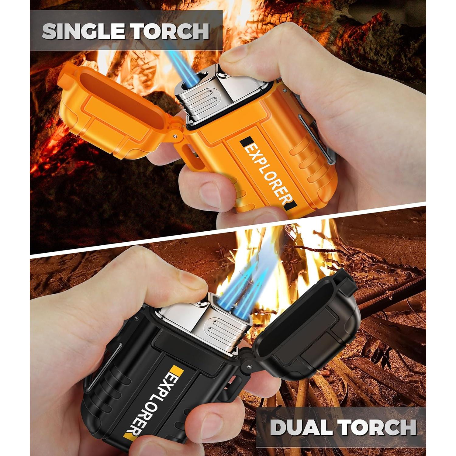 Encendedores de Antorcha Lafagiet 2 Paquetes Butano a Prueba de Agua