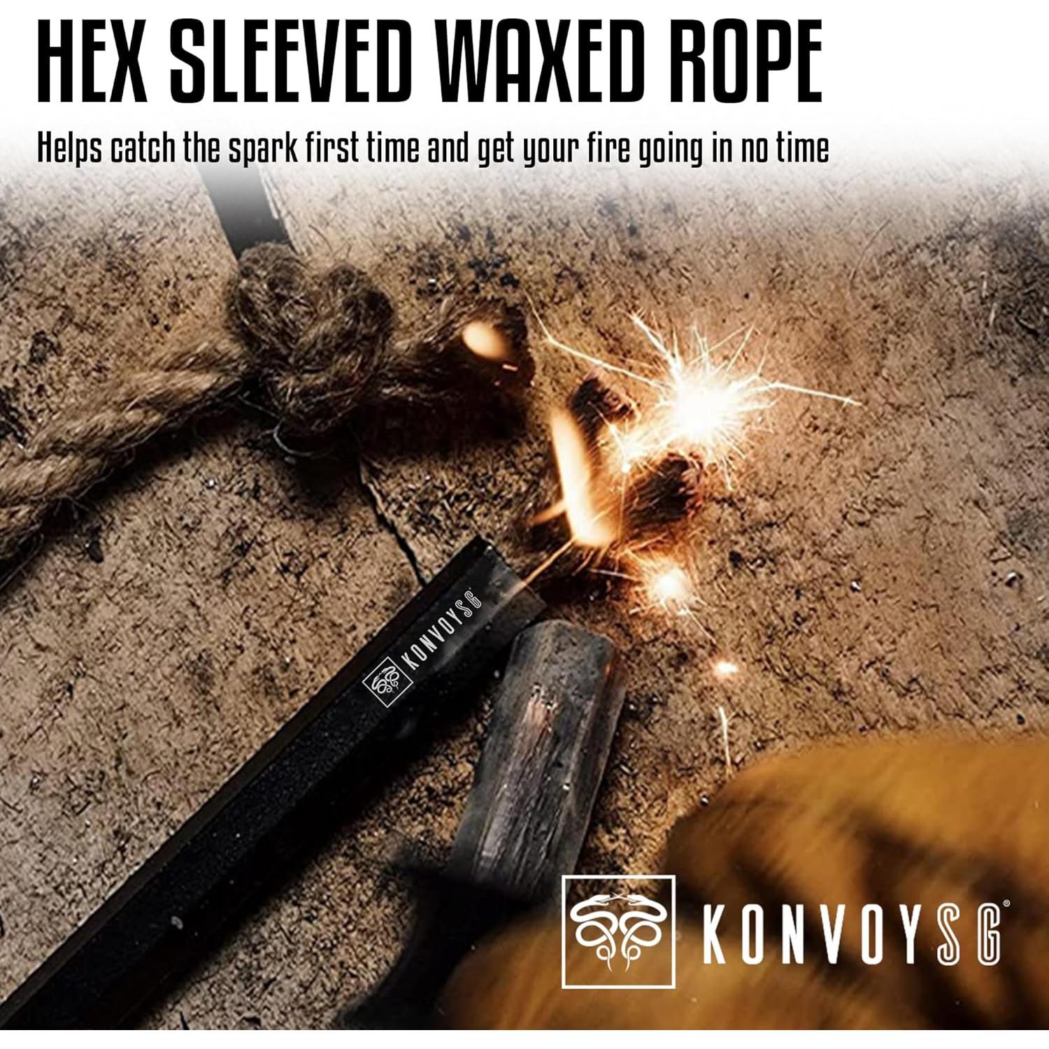 Kit de Inicio de Fuego KonvoySG - Cuerda de Yesca 27,94 cm