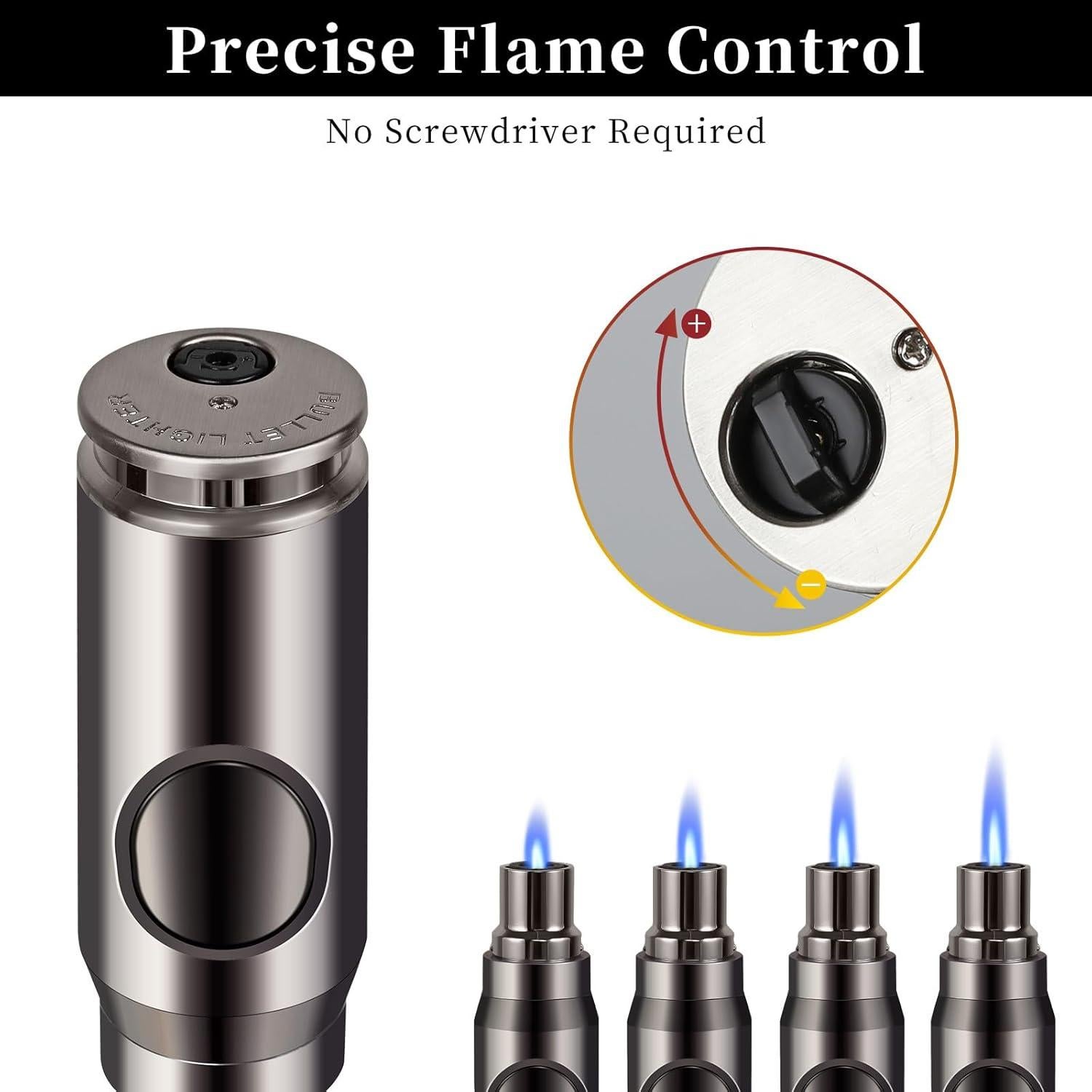 Encendedor Butano Navpeak Llama Jet Recargable Negro