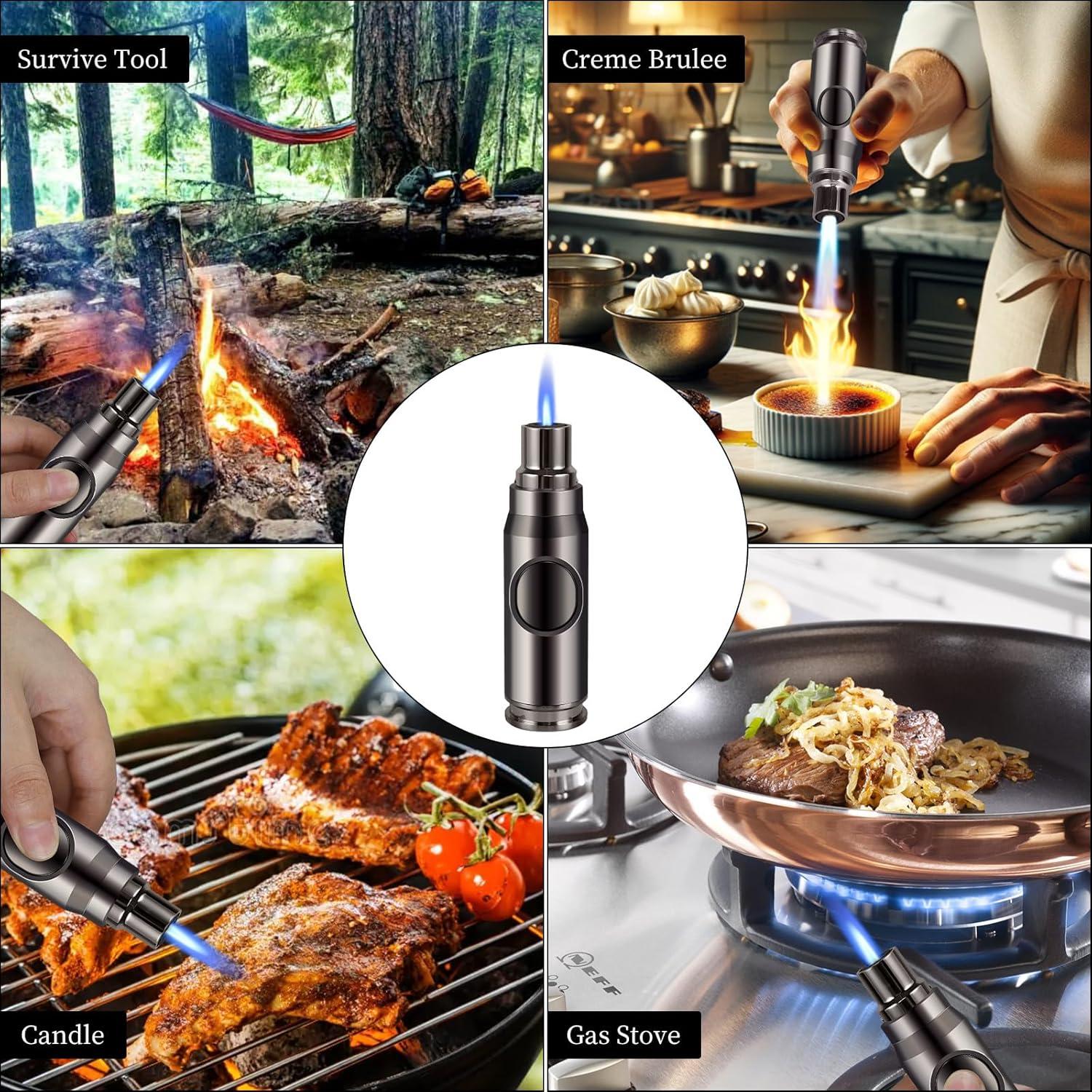 Encendedor Butano Navpeak Llama Jet Recargable Negro