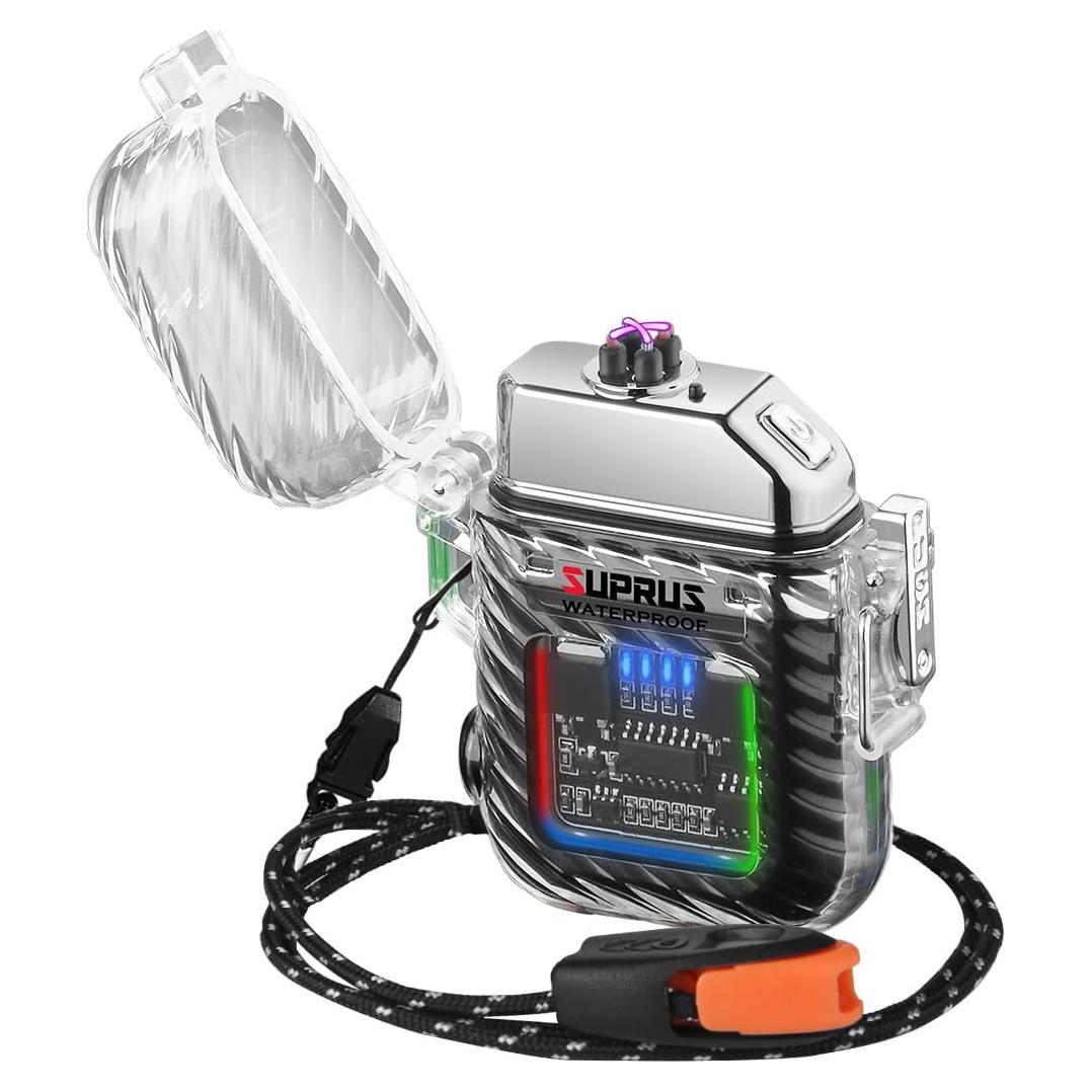 Encendedor Eléctrico SUPRUS Doble Arco Recargable a Prueba de Viento