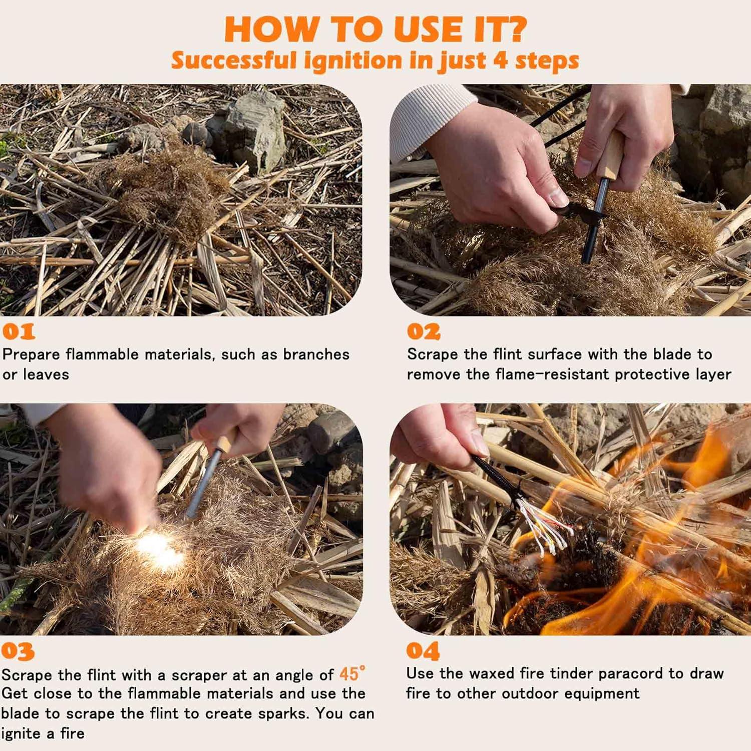 Encendedor de Fuego ULTLAT 2 Paquetes Camping y Senderismo