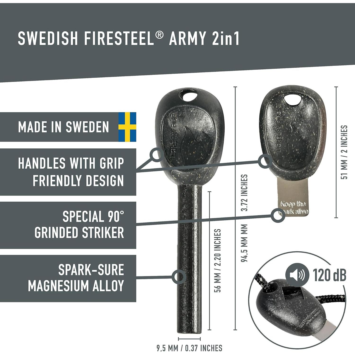 Encendedor de fuego Light My Fire FireSteel Army - 12,000 golpes