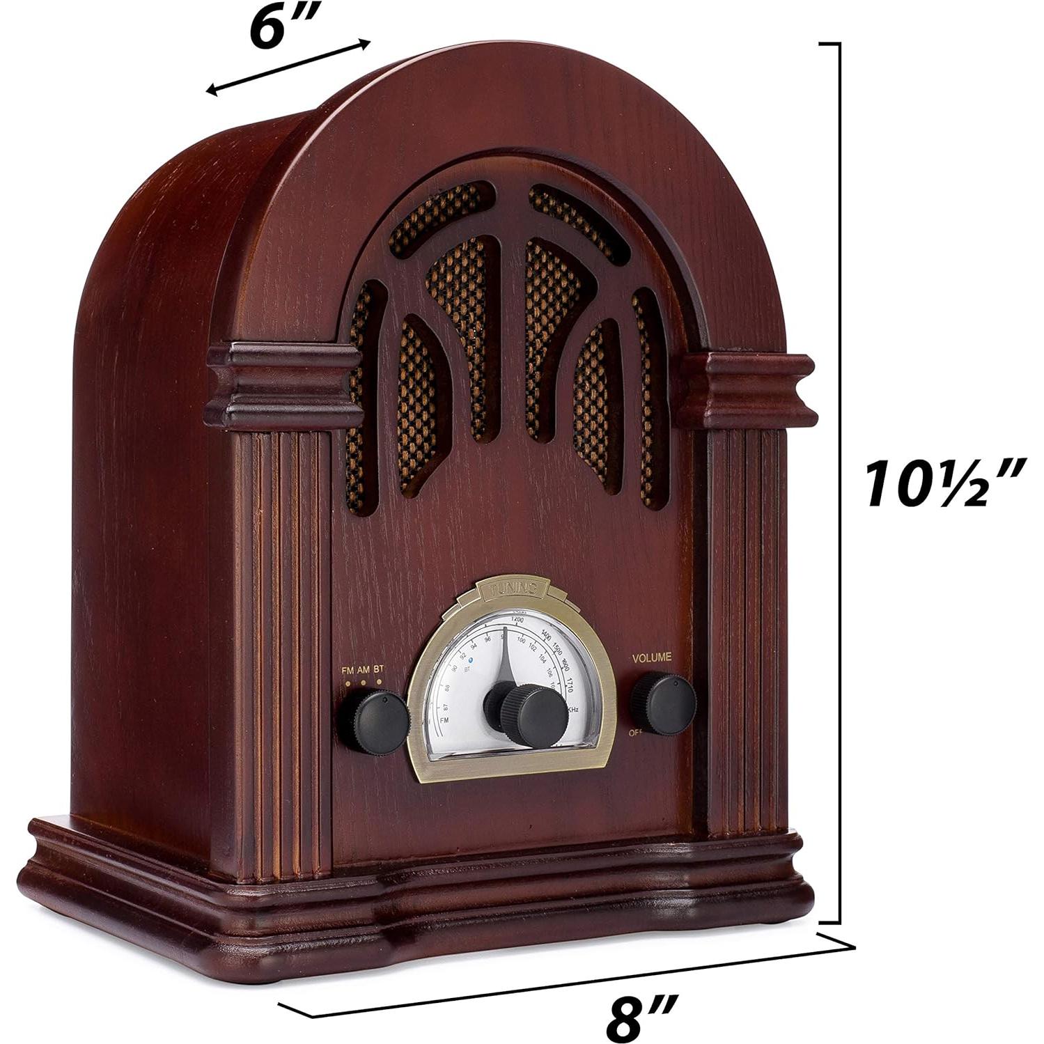 Radio Retro AM/FM ClearClick Bluetooth Madera Vintage 2.15 kg
