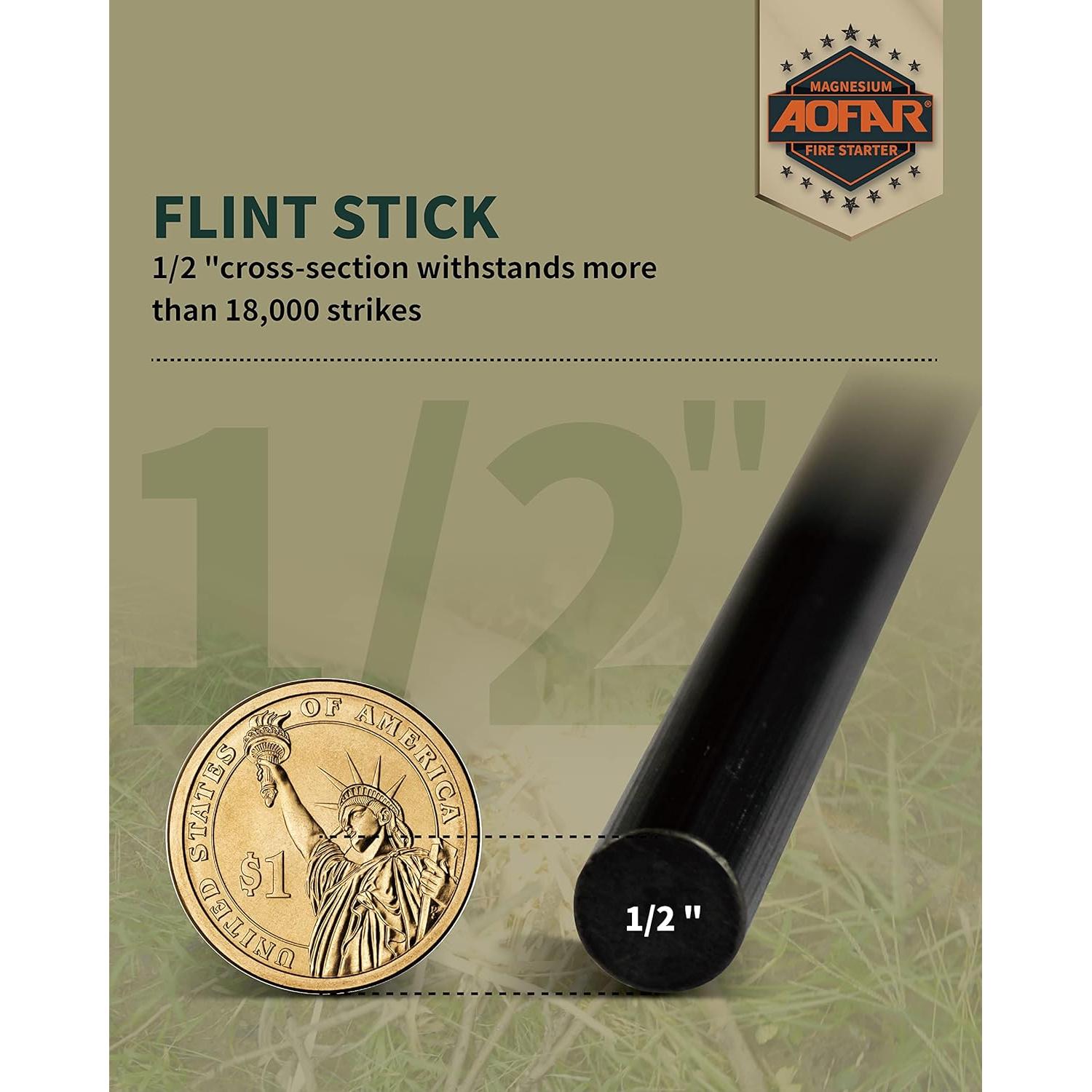 Encendedor de Fuego AOFAR AF-376 con Silbato y Paracord