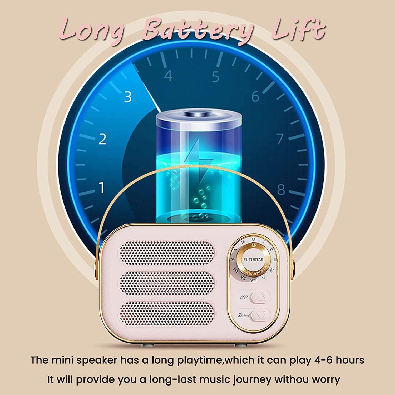 Altavoz Bluetooth Retro Anliato JS-5037 Rosa 5W Portátil