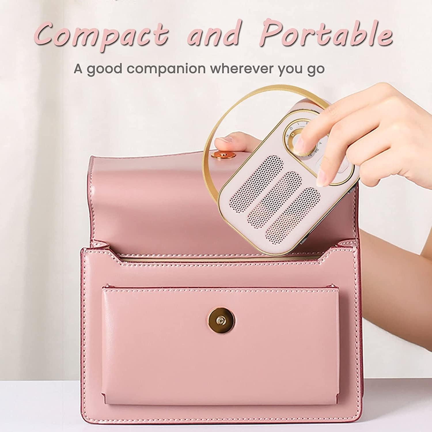 Altavoz Bluetooth Retro Anliato JS-5037 Rosa 5W Portátil