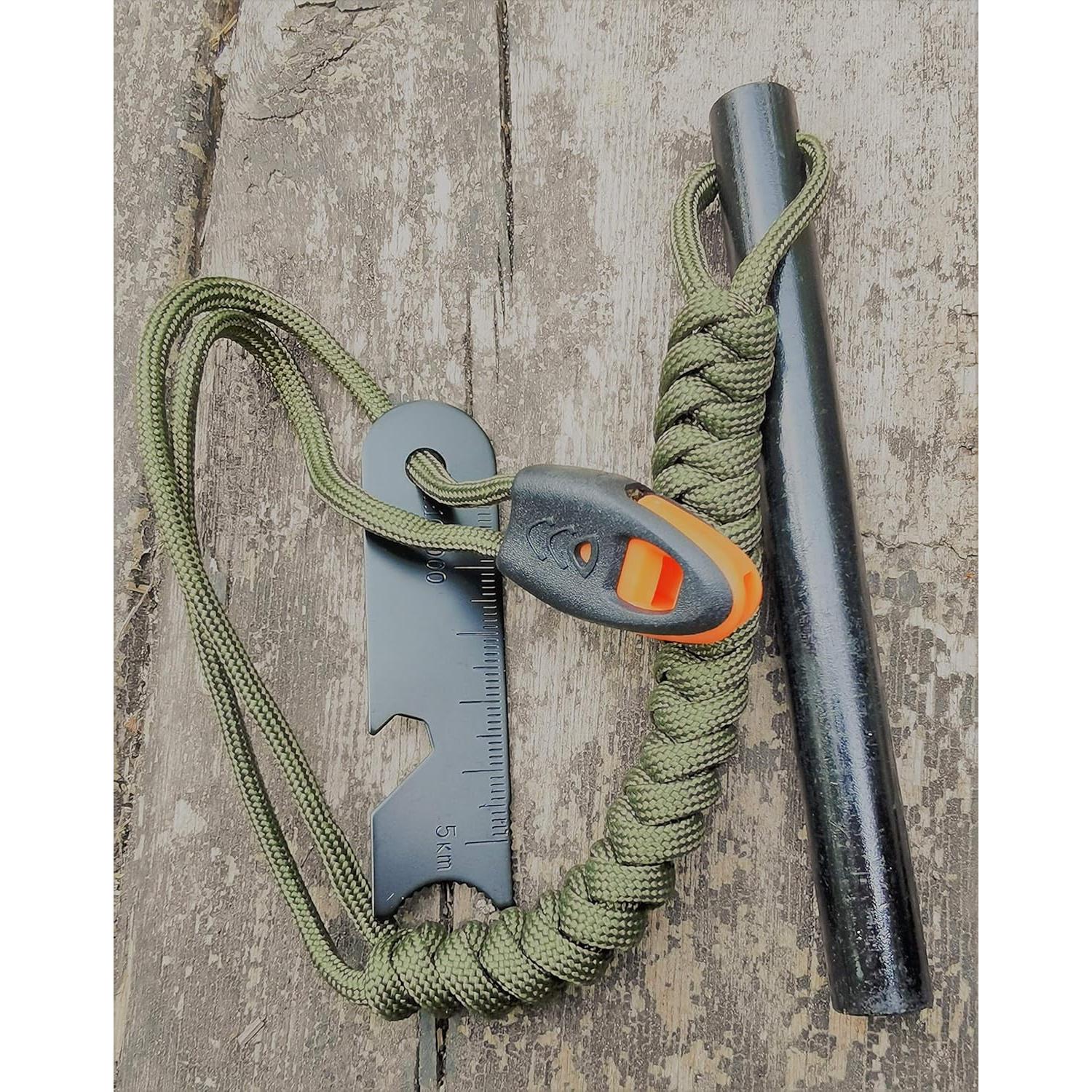 Encendedor de Emergencia FOSTAR Ferrocerio con Silbato y Paracord