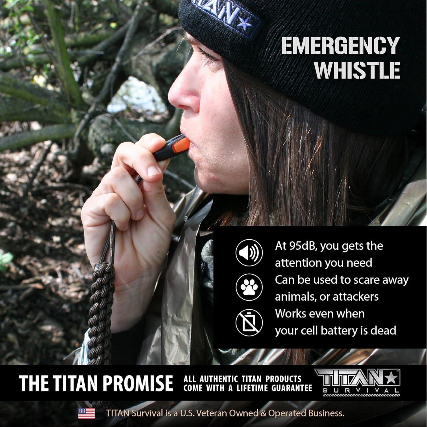 Iniciador de Fuego Titan Paracord v2.0 con Silbato