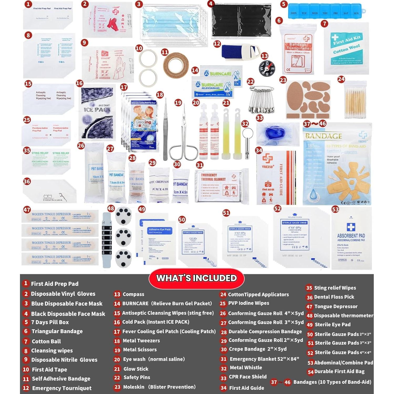 Kit de Primeros Auxilios VRIEXSD 400 Piezas para Emergencias