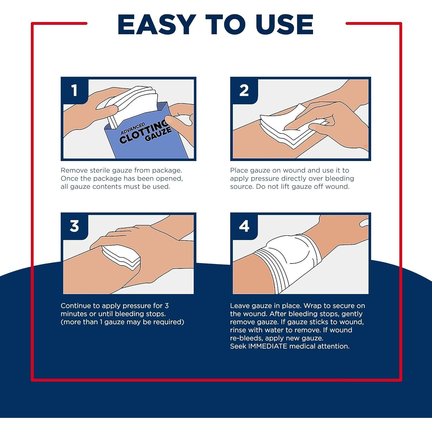 Gasa Hemostática QuikClot Adventure Medical 7,62x60,96 cm
