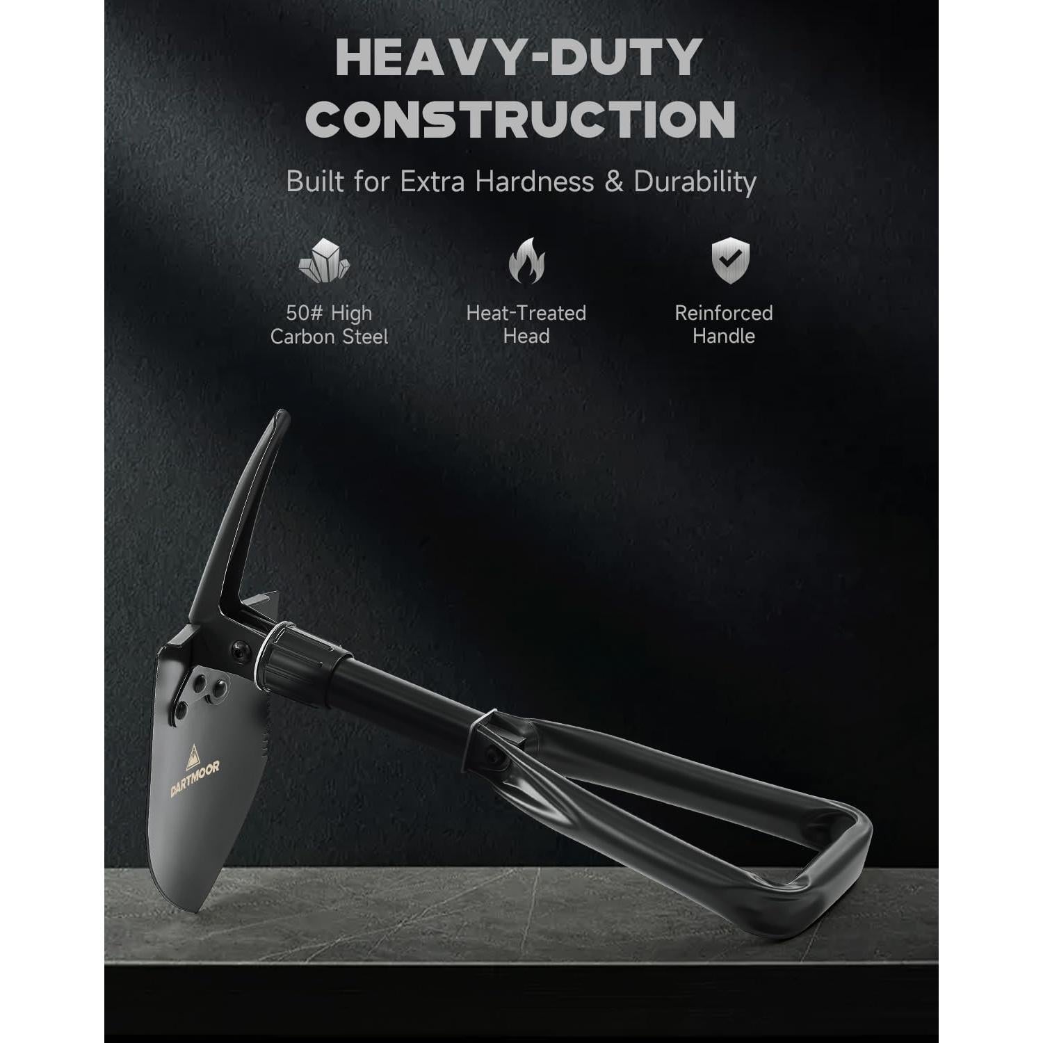 Pala Plegable DARTMOOR de Acero Carbono 0.67 kg Compacta