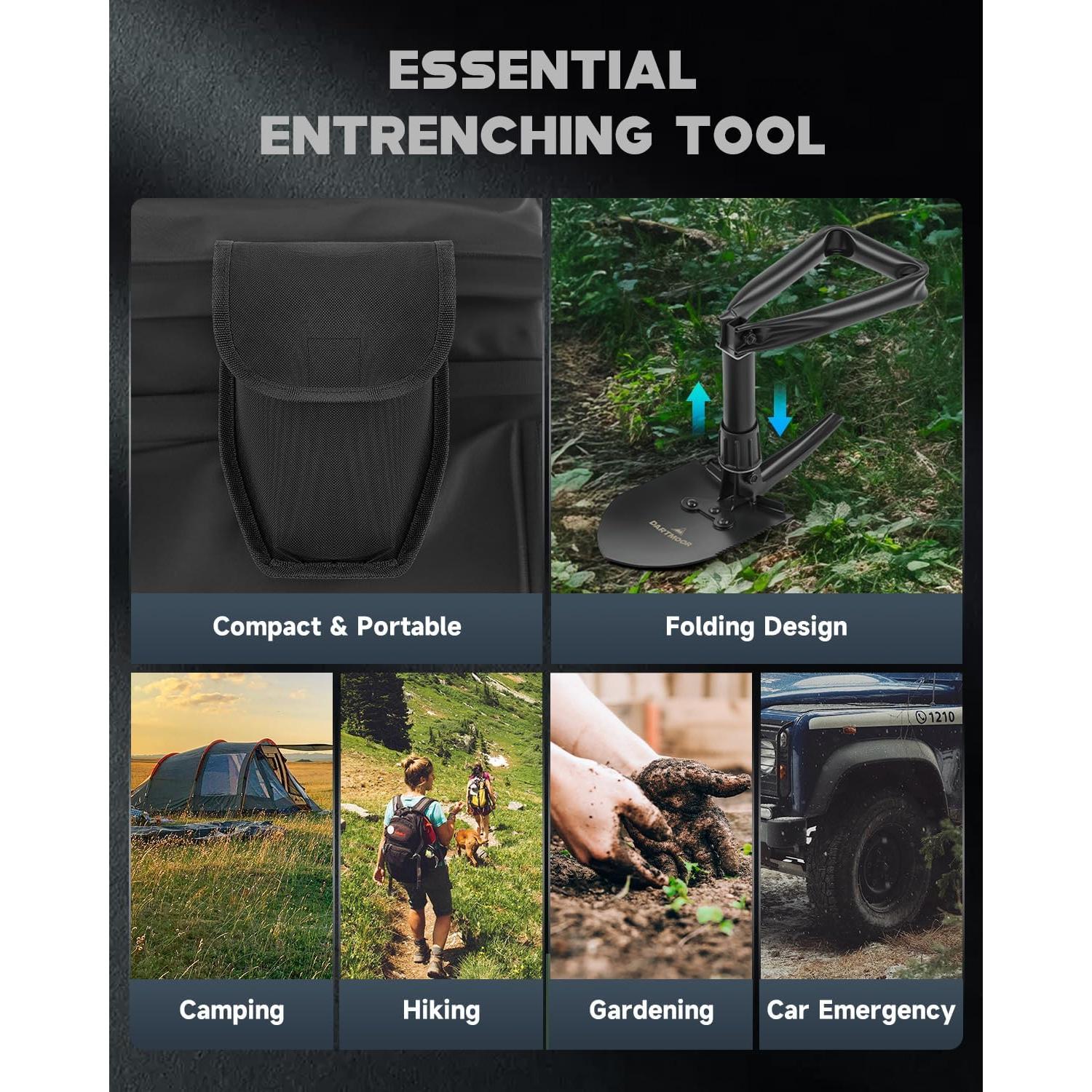 Pala Plegable DARTMOOR de Acero Carbono 0.67 kg Compacta