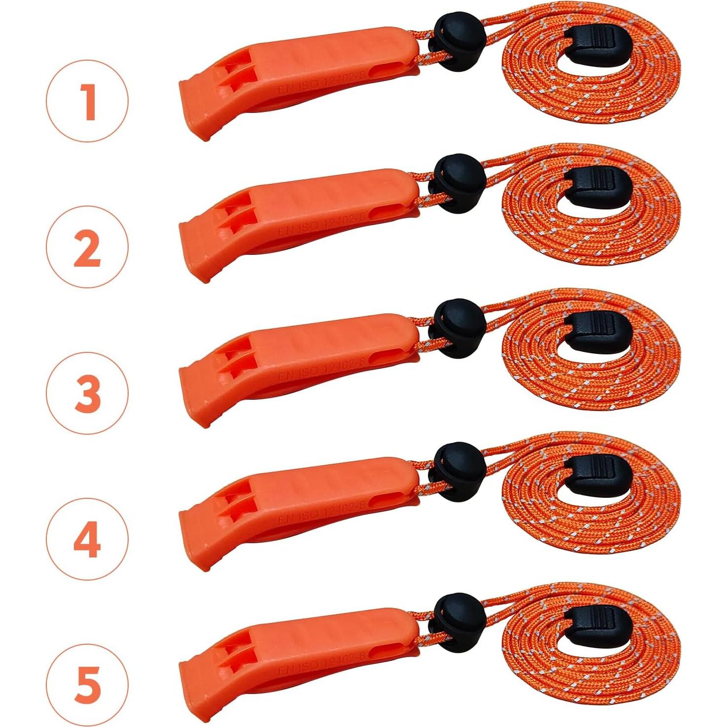 Silbato de Emergencia Amzonly A205-OR 120db Paquete de 5