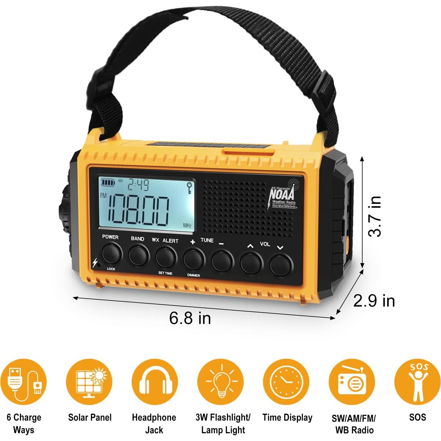 Radio Meteorológica Raynic CR1009Pro 5000mAh AM/FM/SW