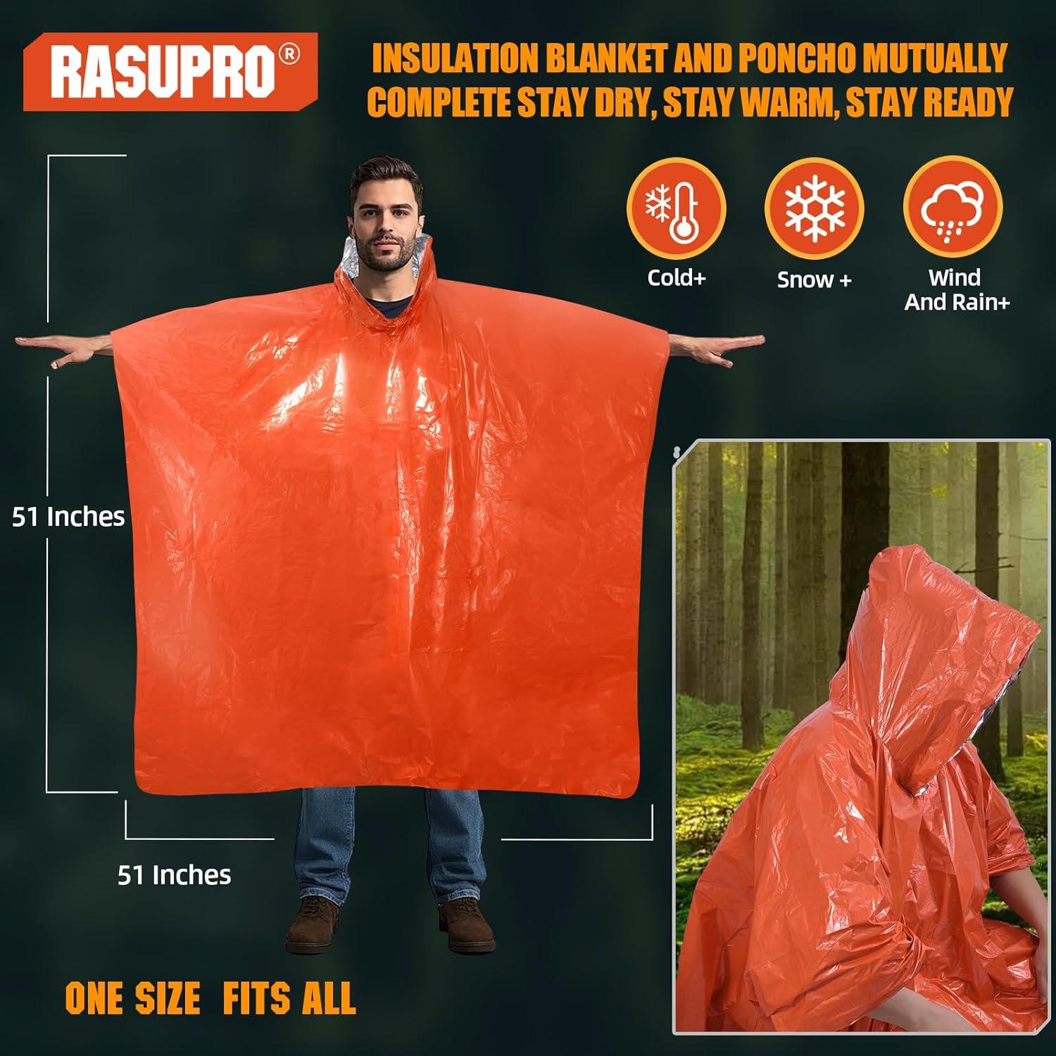 Paquete de 4 Ponchos de Emergencia Rasupro - Impermeables y Térmicos