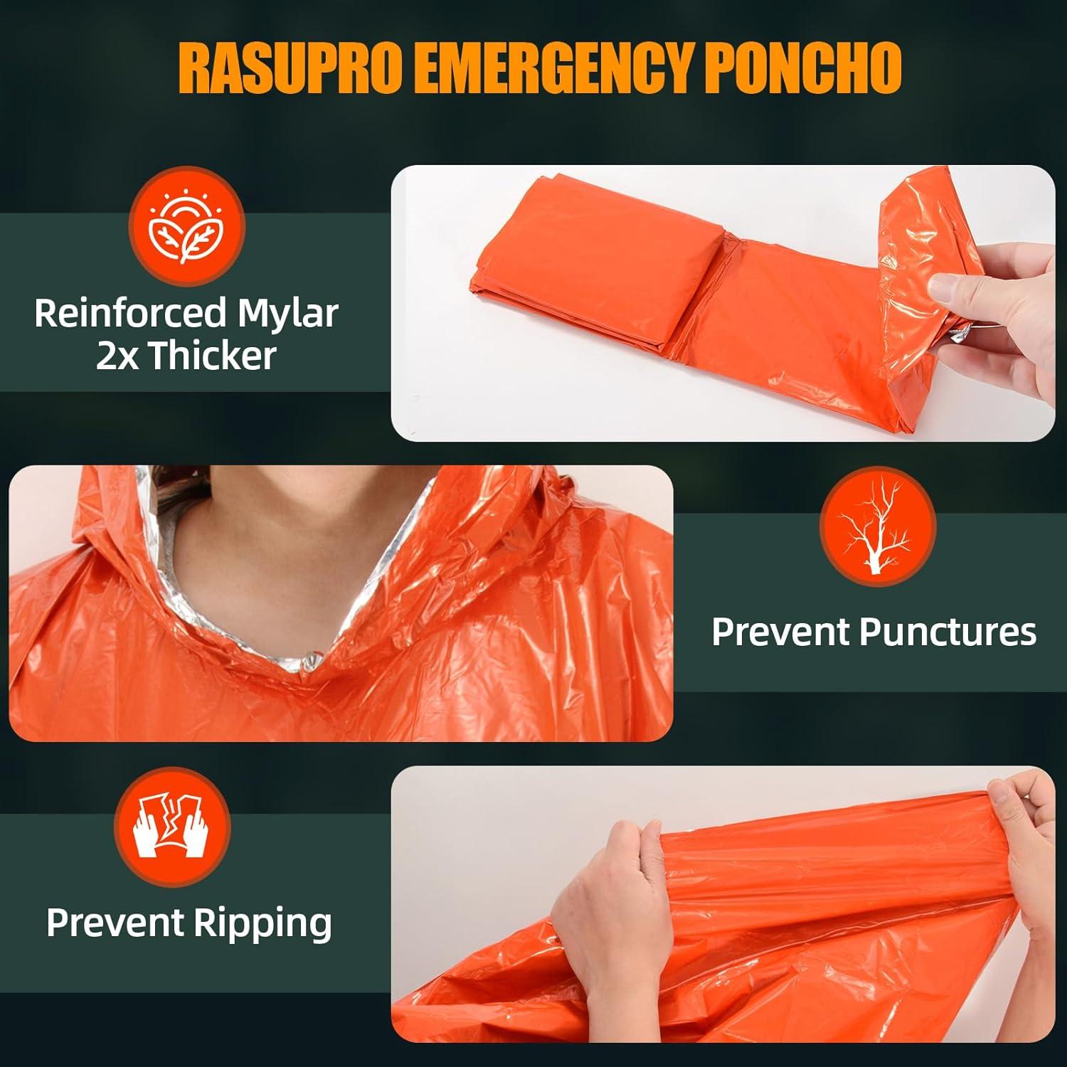 Paquete de 4 Ponchos de Emergencia Rasupro - Impermeables y Térmicos