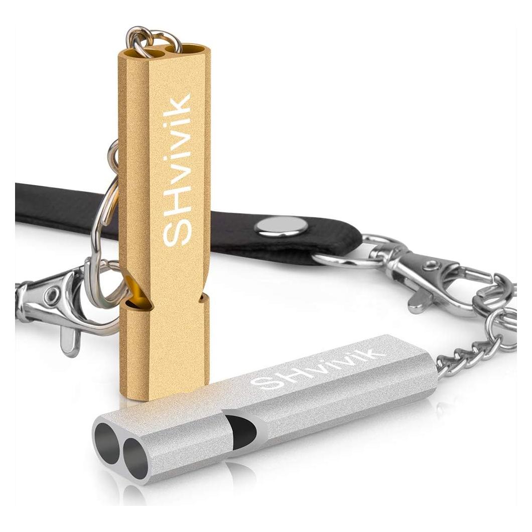 Silbato de Emergencia SHvivik 2PCS Doble Tubo Alta Sonoridad