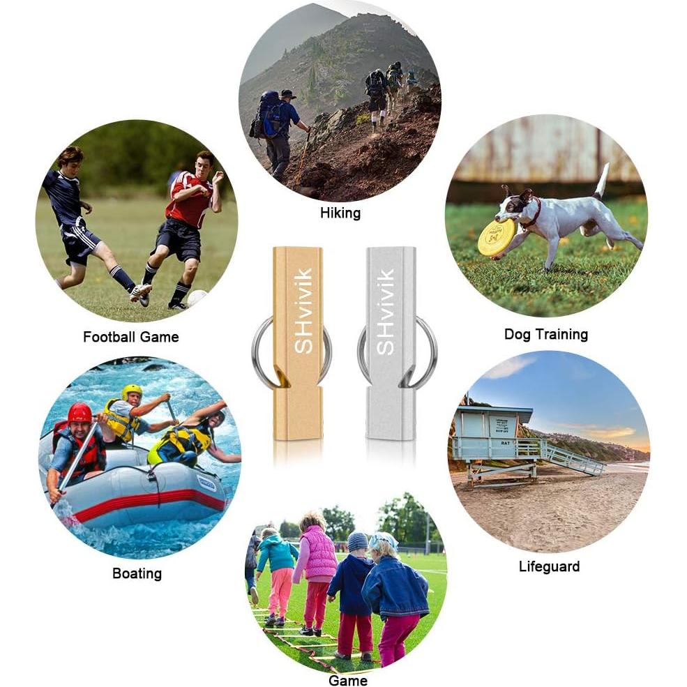 Silbato de Emergencia SHvivik 2PCS Doble Tubo Alta Sonoridad