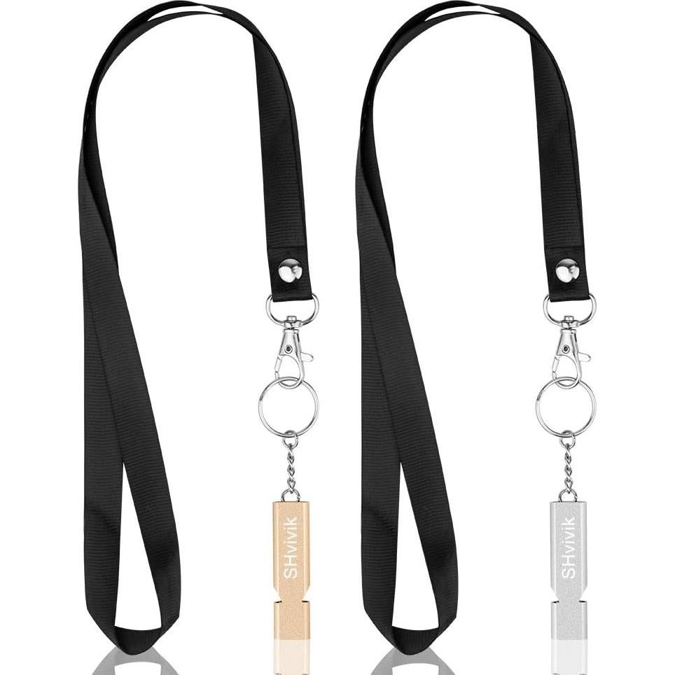 Silbato de Emergencia SHvivik 2PCS Doble Tubo Alta Sonoridad