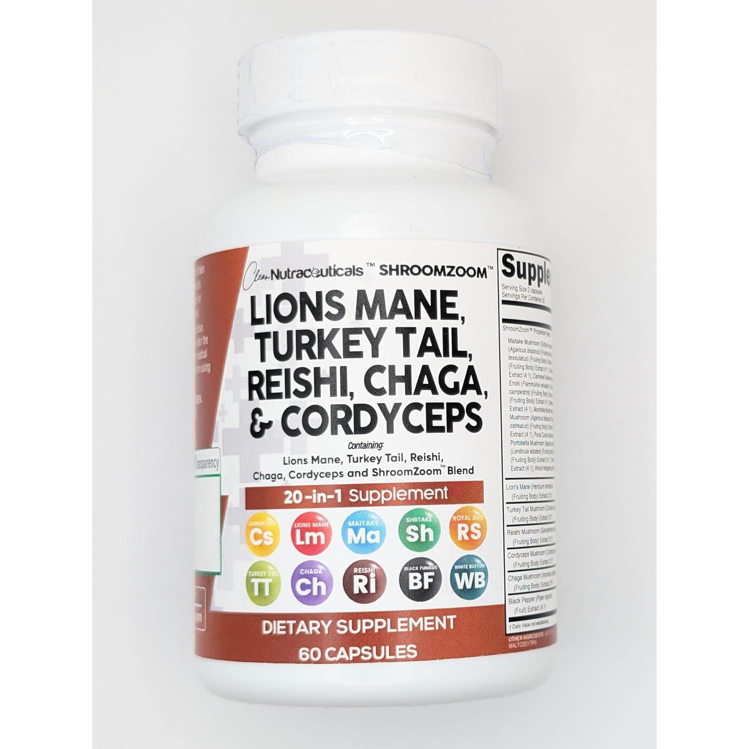 Suplemento de Champiñón Clean Nutraceuticals 20 en 1