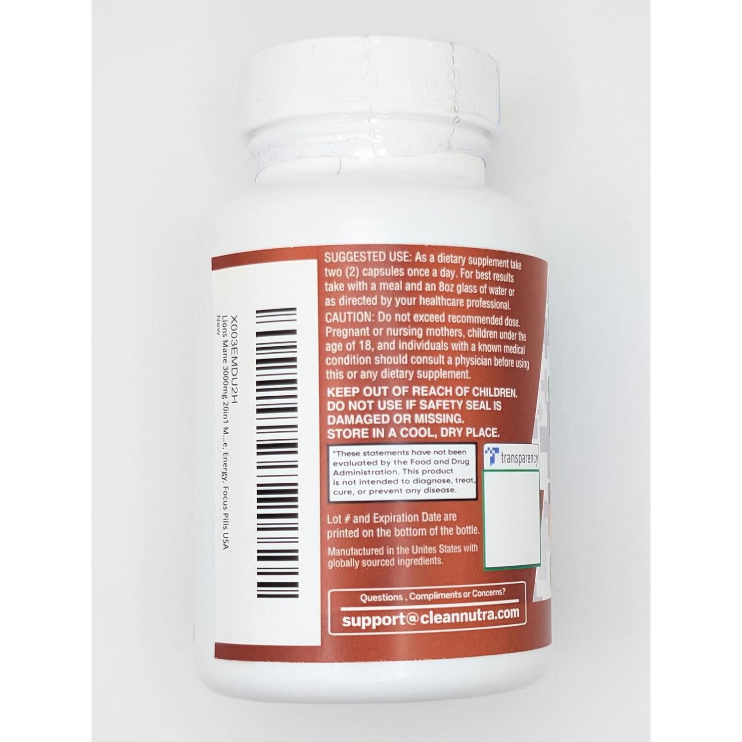 Suplemento de Champiñón Clean Nutraceuticals 20 en 1