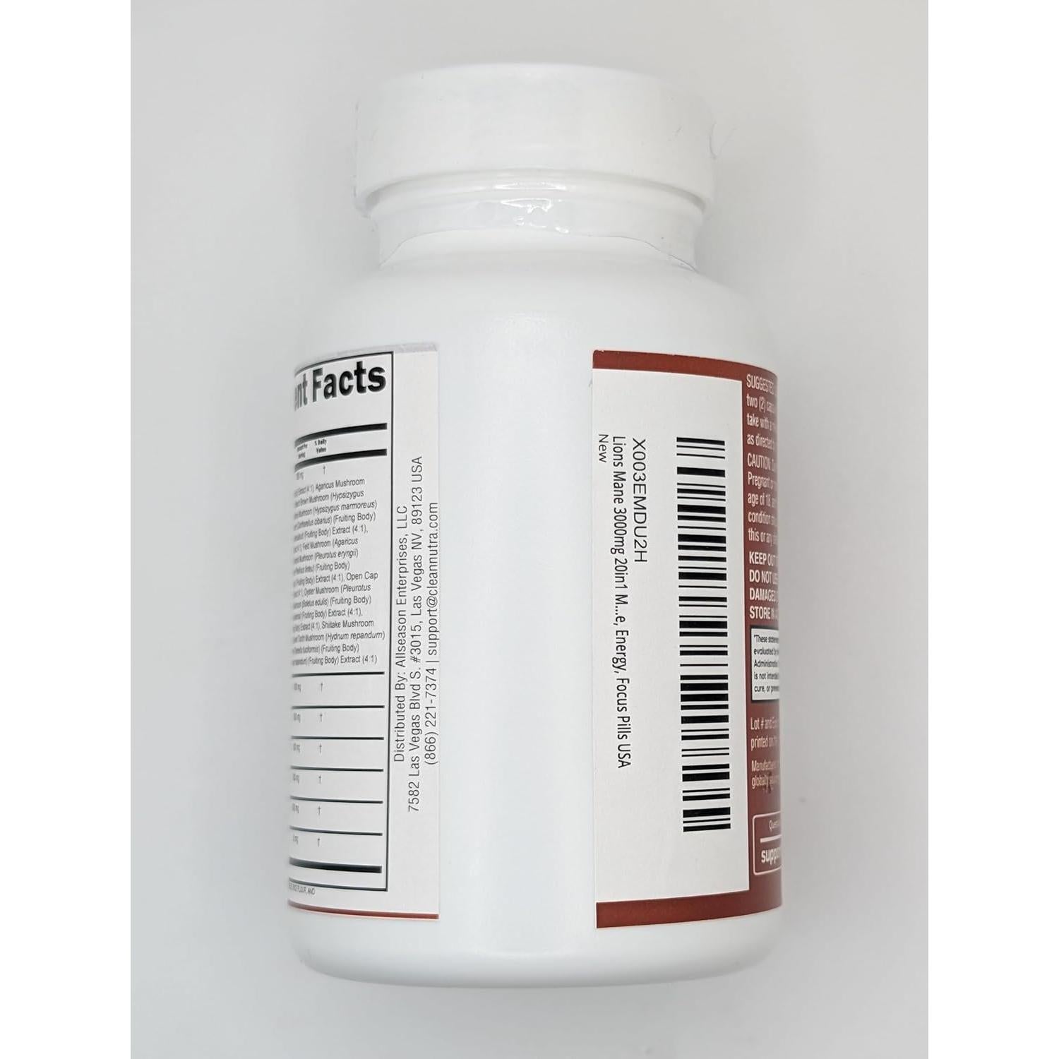 Suplemento de Champiñón Clean Nutraceuticals 20 en 1