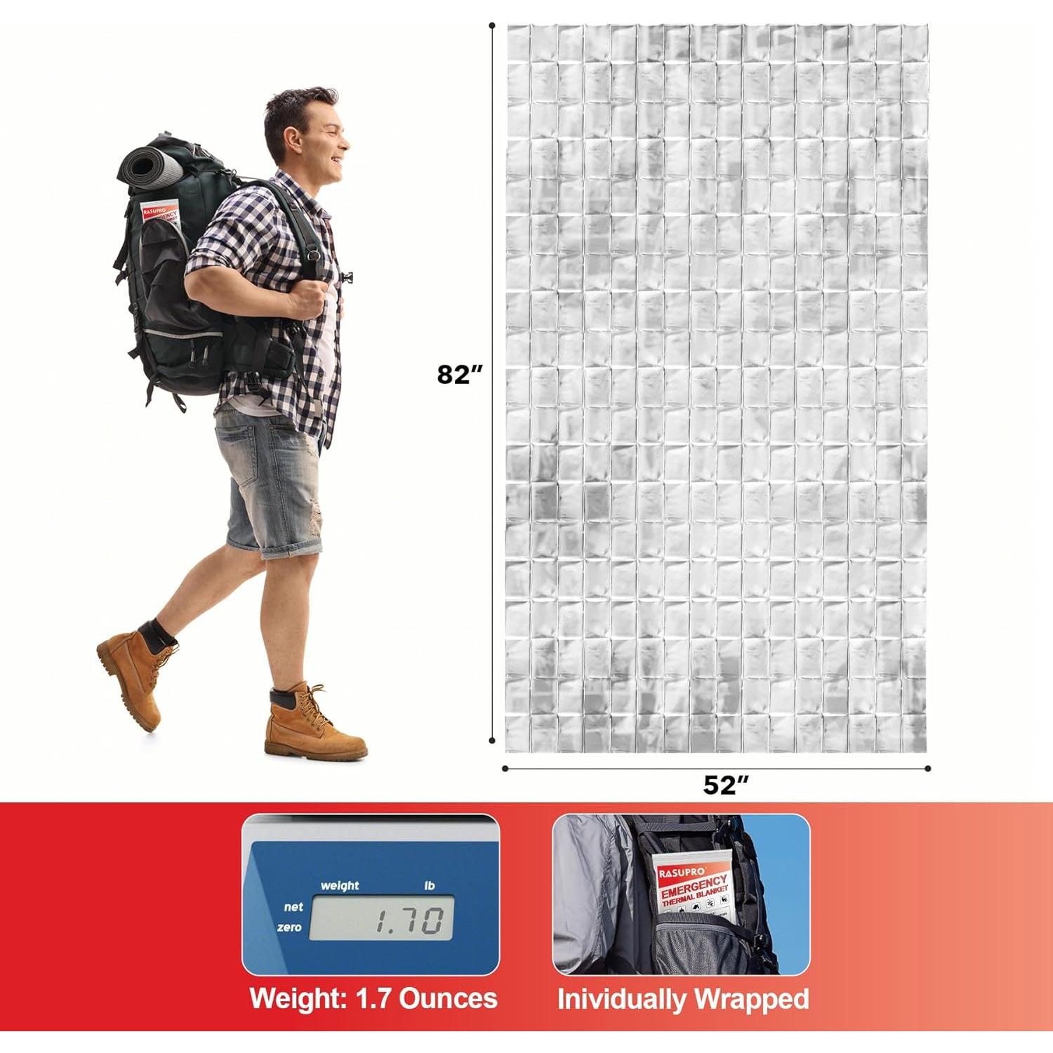 Paquete de 9 mantas de emergencia Rasupro Mylar térmicas