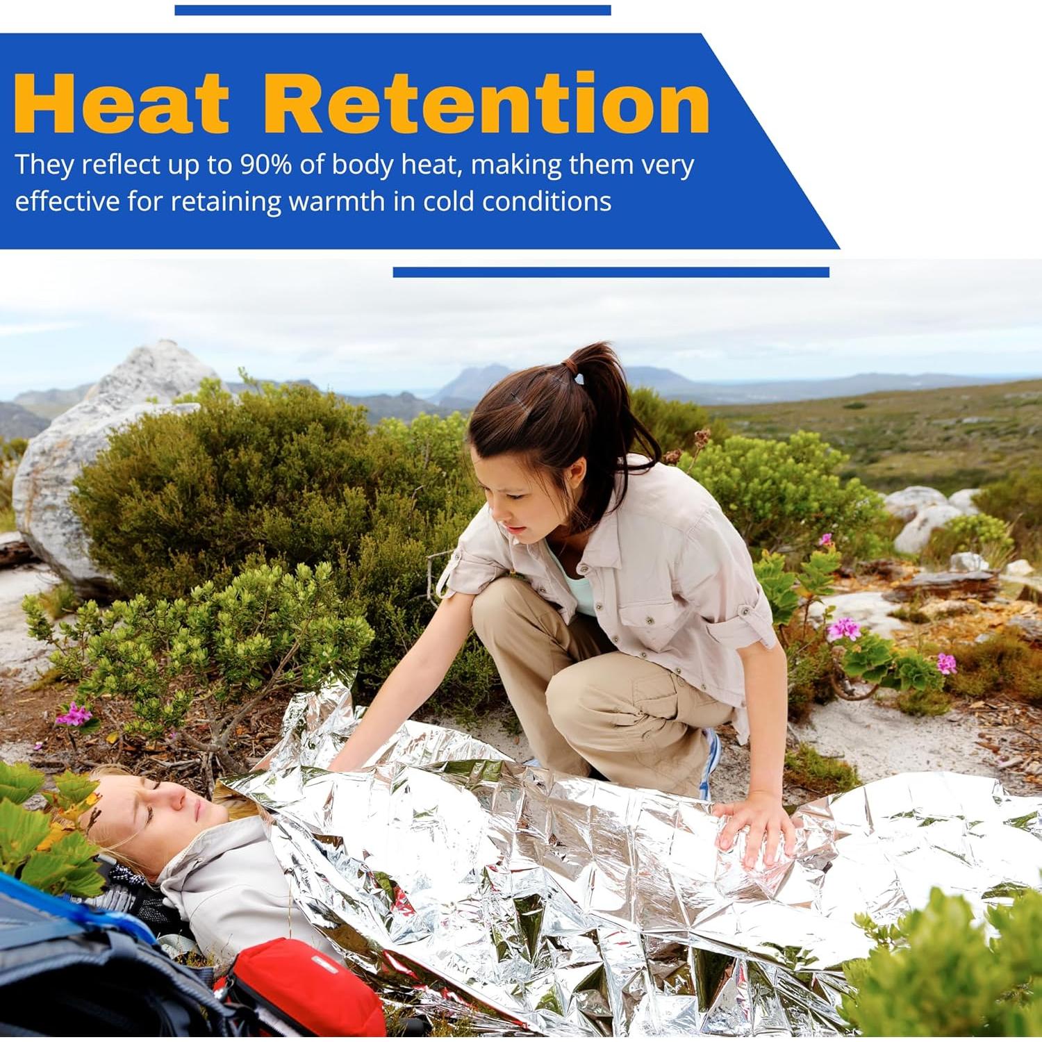 Manta Térmica de Emergencia FRONTLINE 4 Piezas 213x137cm