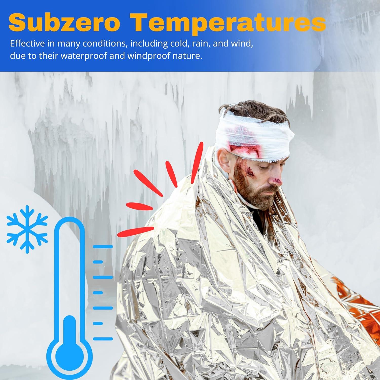 Manta Térmica de Emergencia FRONTLINE 4 Piezas 213x137cm