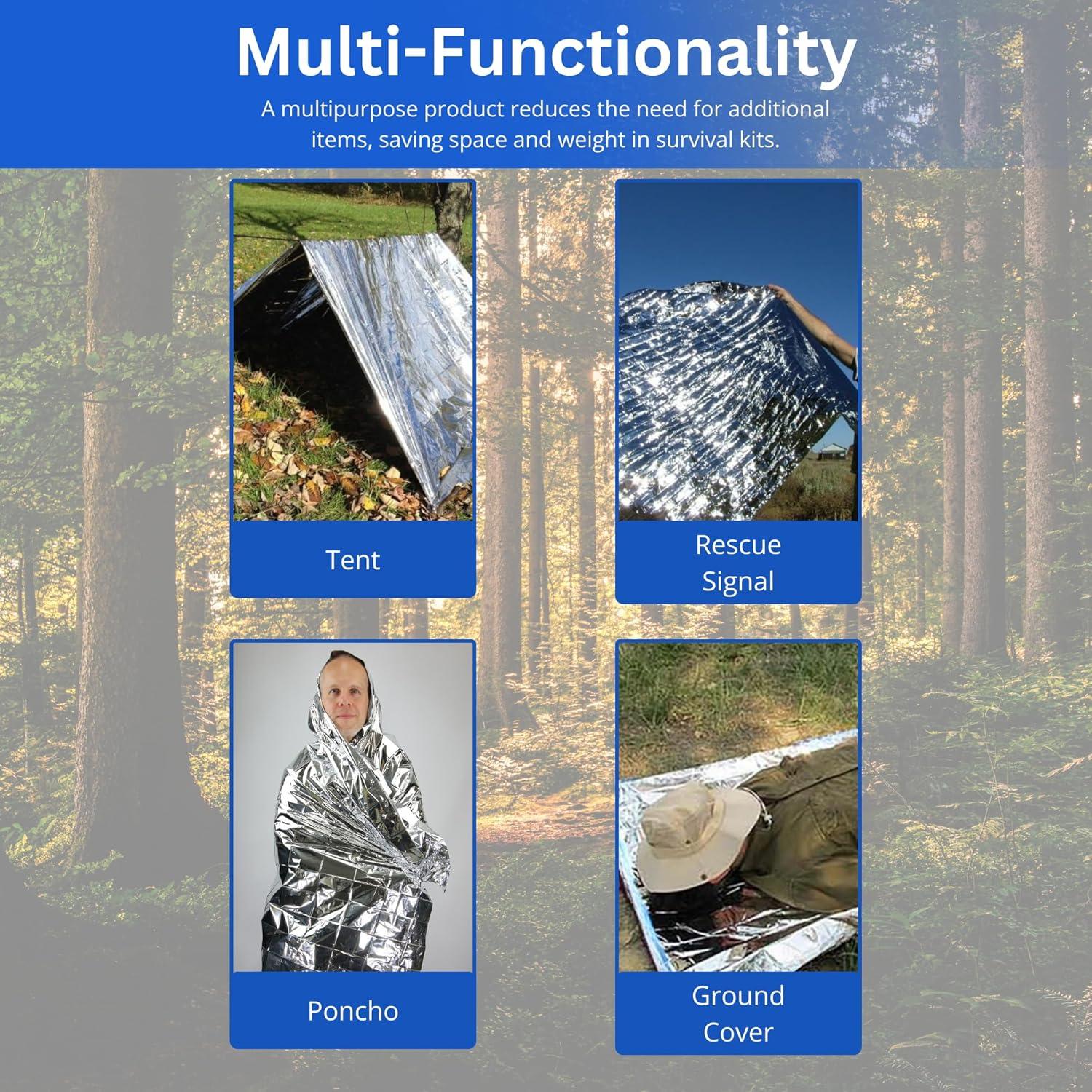 Manta Térmica de Emergencia FRONTLINE 4 Piezas 213x137cm