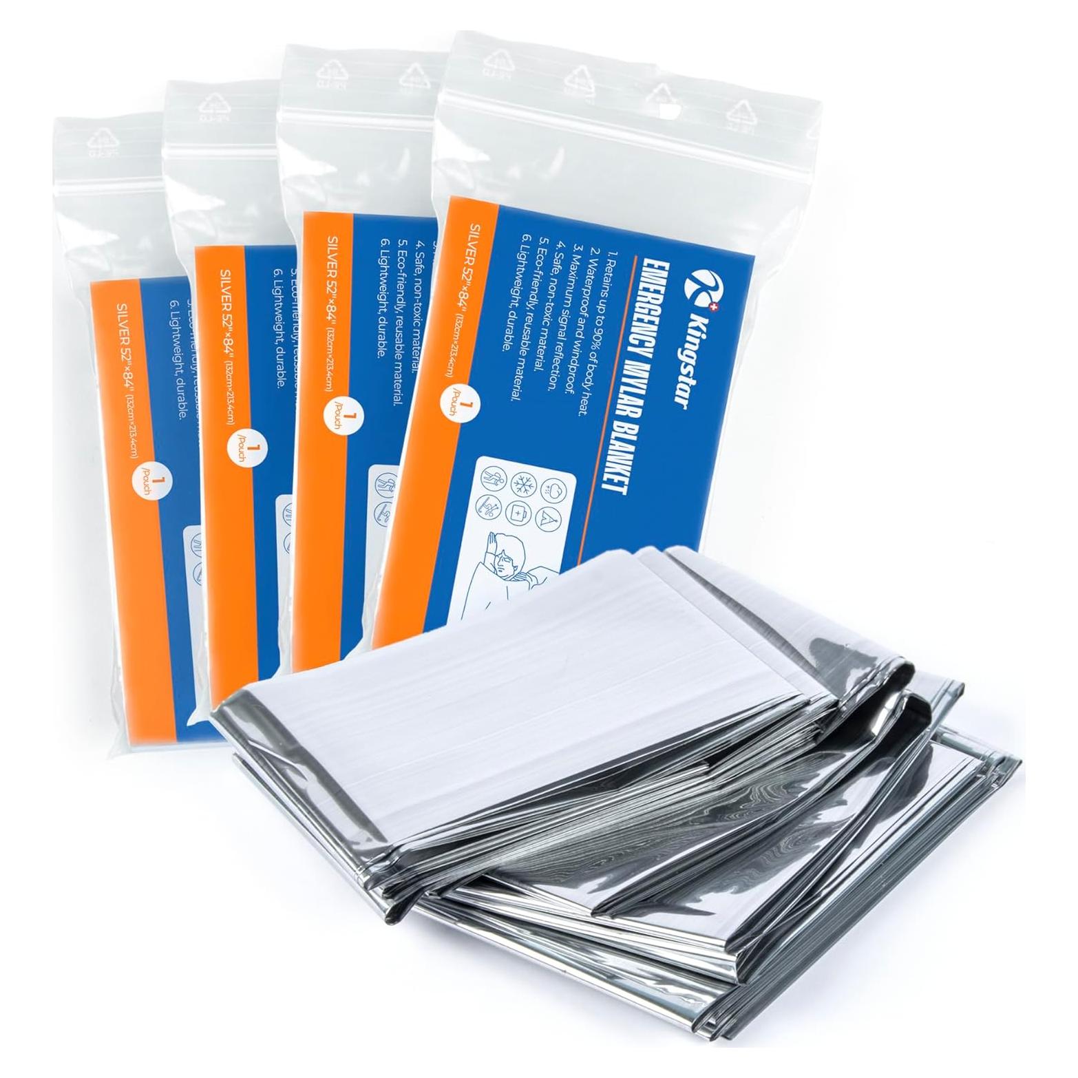 Mantitas Térmicas Mylar K Kingstar 4 Paquetes 213x132 cm