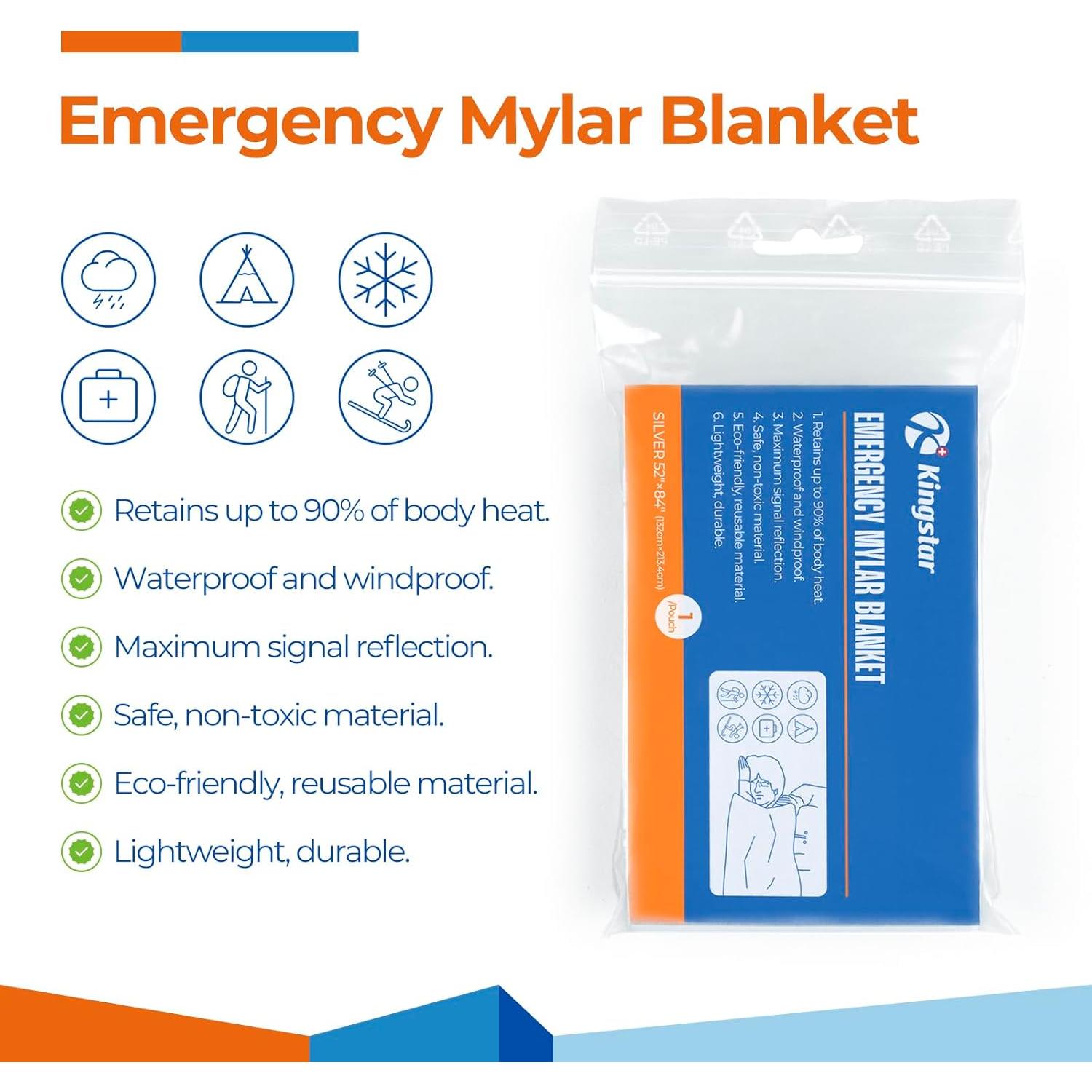 Mantitas Térmicas Mylar K Kingstar 4 Paquetes 213x132 cm