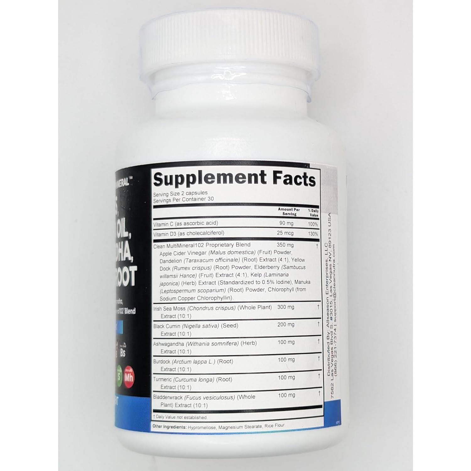 Suplemento Clean Nutraceuticals Musgo Marino 15 Ingredientes