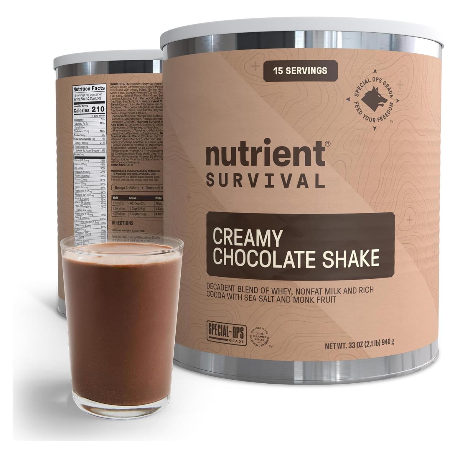 Batido de Proteína Nutrient Survival Chocolate 0.94 kg Sin Gluten