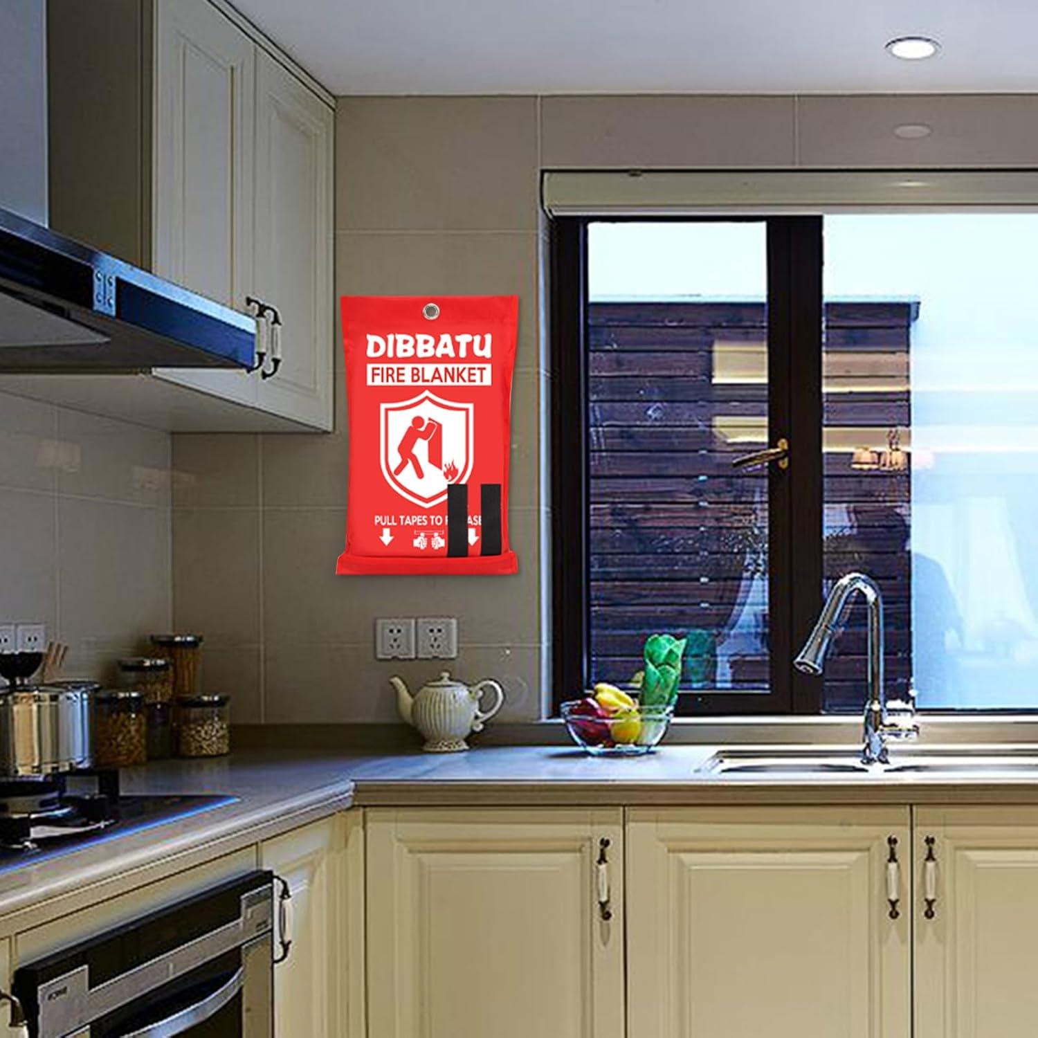 Manta contra incendios DIBBATU 2 Pack 1x1 m Rojo