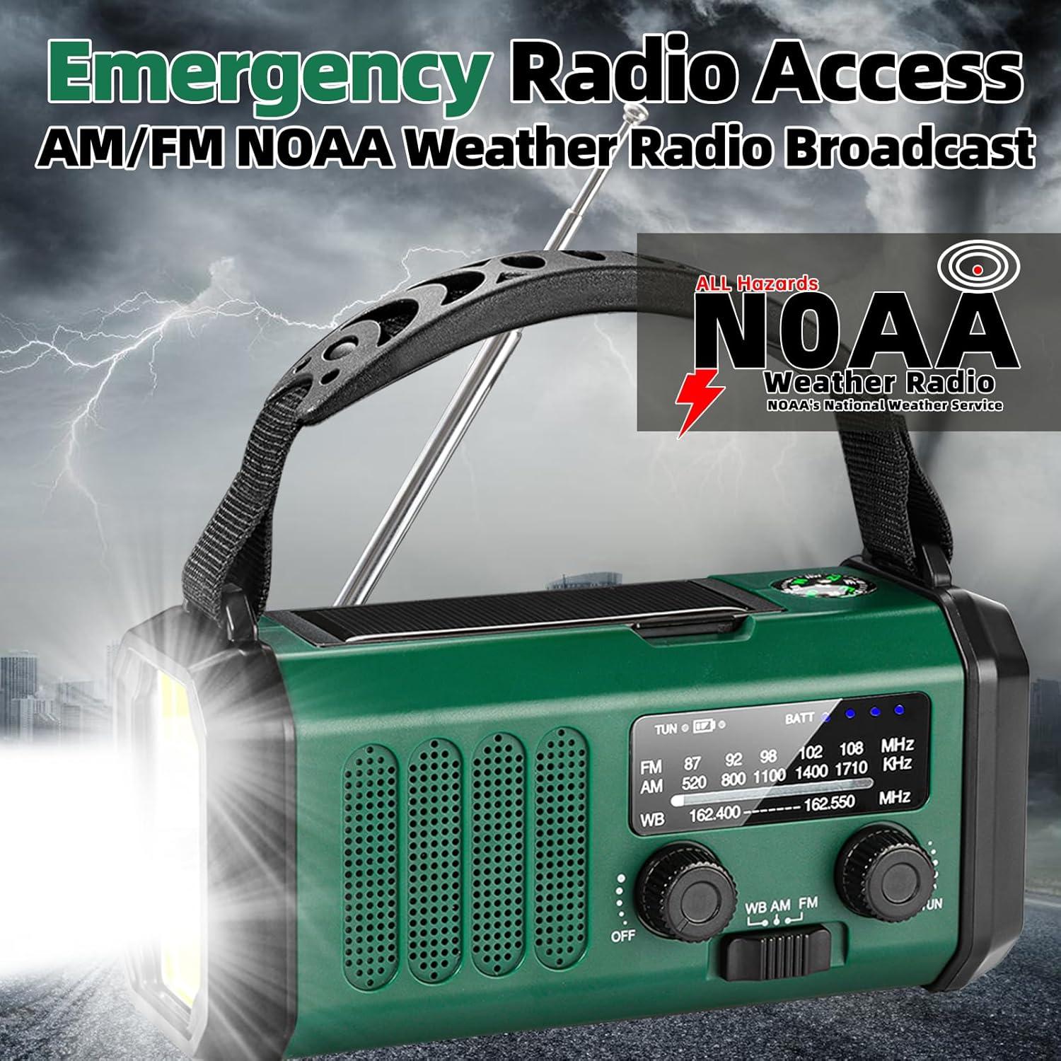 Radio de Emergencia QAUYYW Solar 37000mWh con Linterna