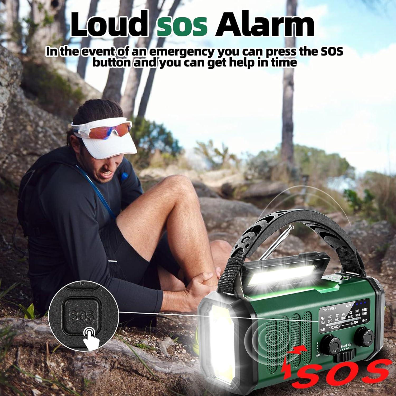 Radio de Emergencia QAUYYW Solar 37000mWh con Linterna
