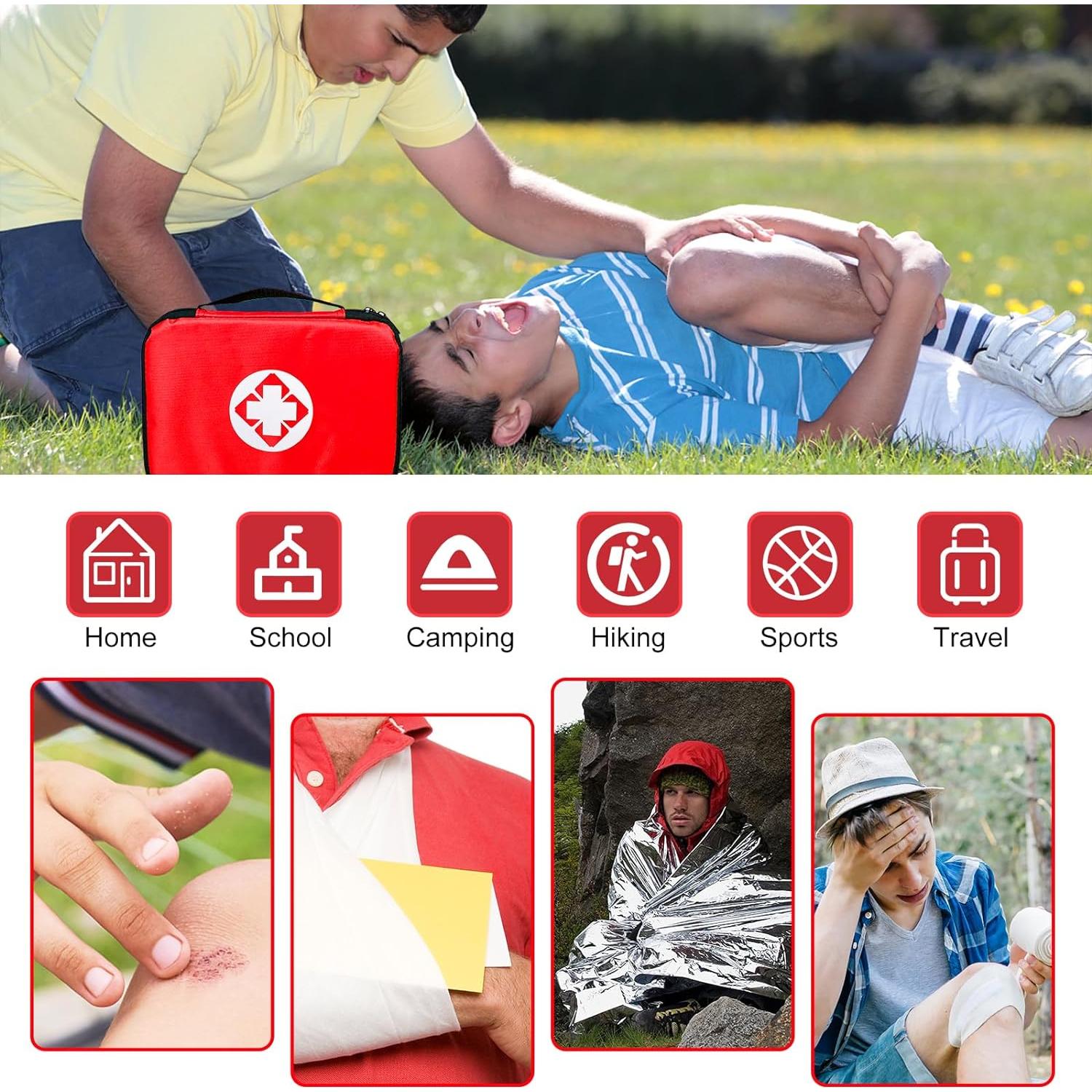 Kit de Primeros Auxilios 300 Piezas 1st Aid Compacto Rojo