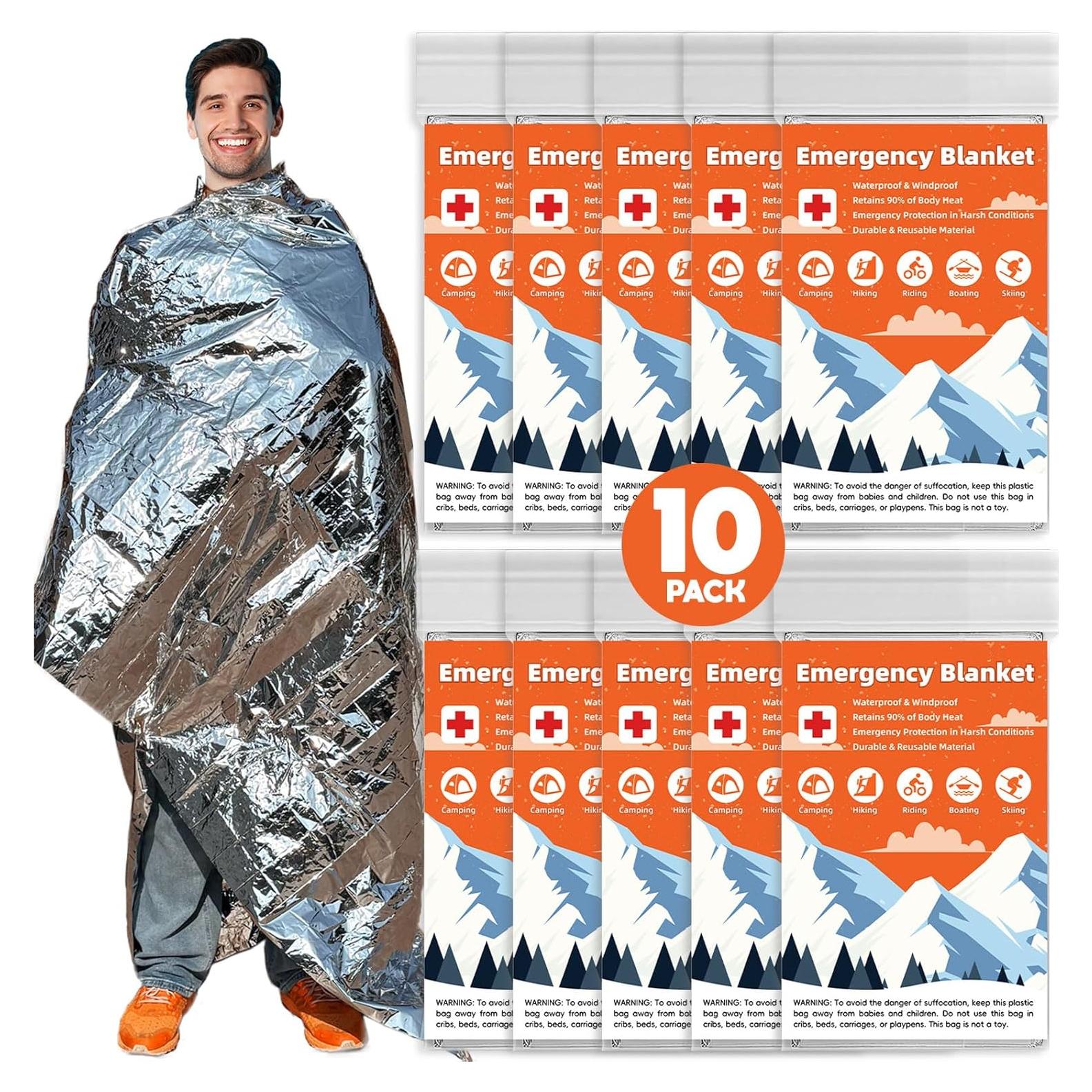 Paquete de 10 mantas térmicas Mylar Phafaloop 213x132 cm