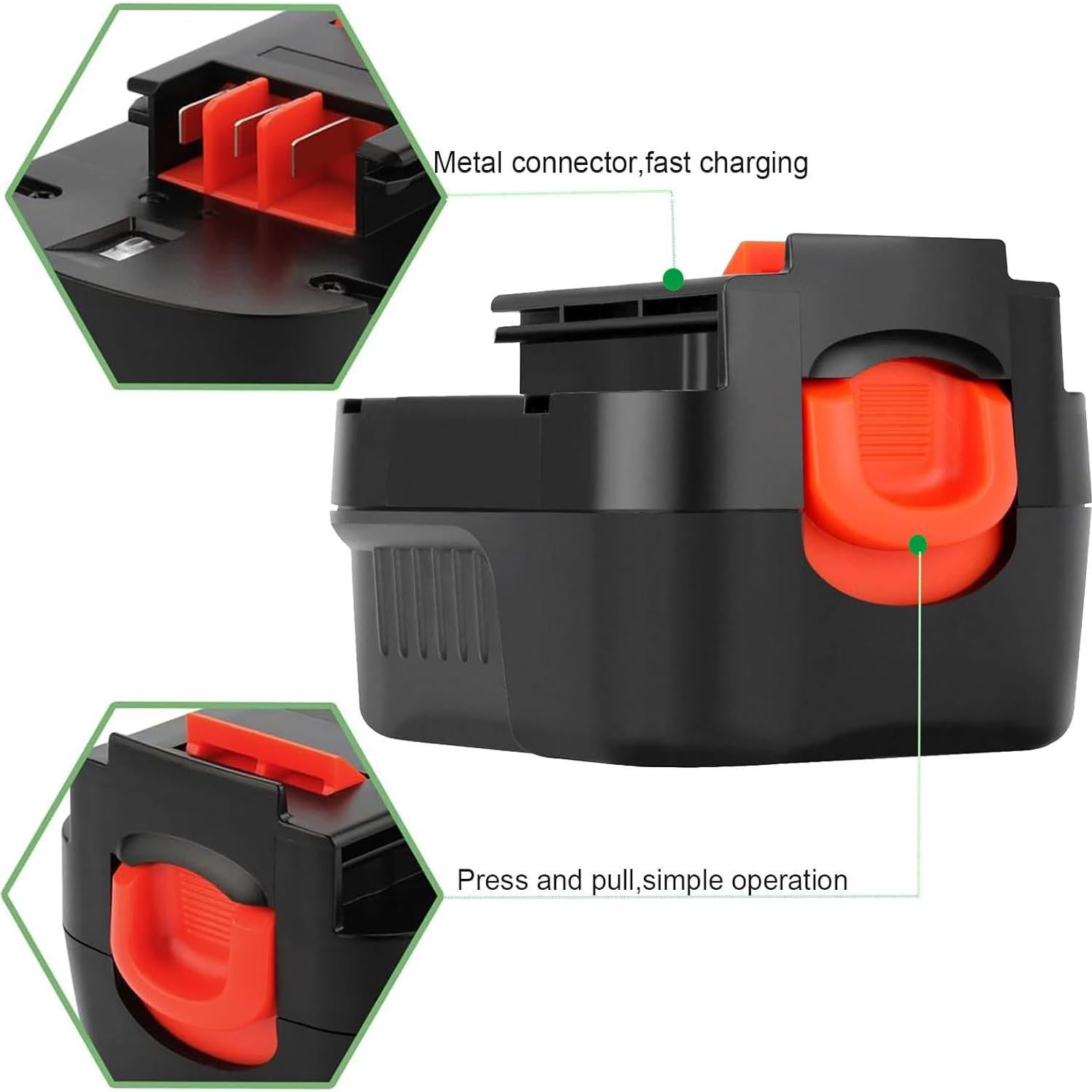 Batería Ni-MH 3600mAh 12V HPB12 Black & Decker Taladro