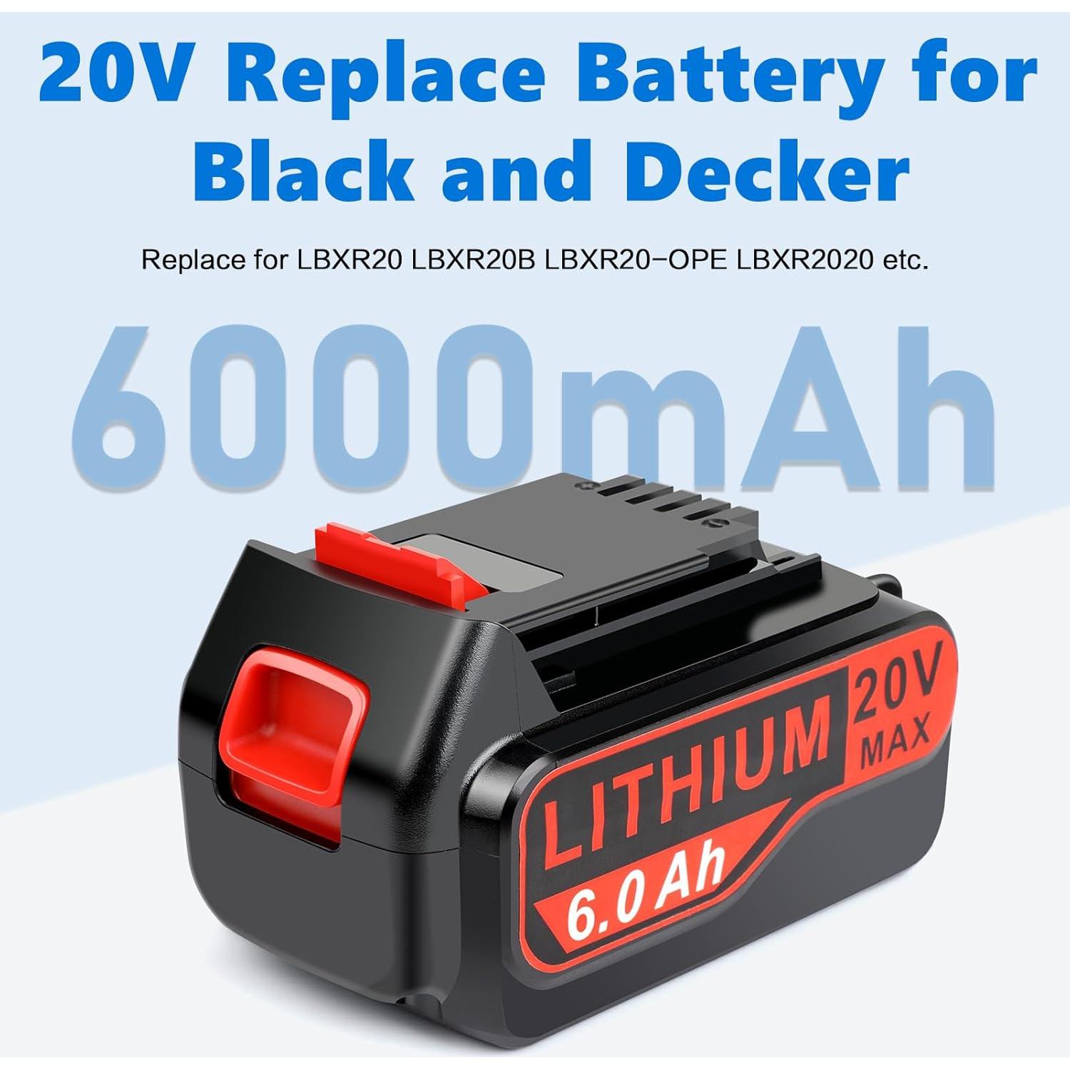 4 Baterías de Reemplazo 20V 6.0Ah Black and Decker