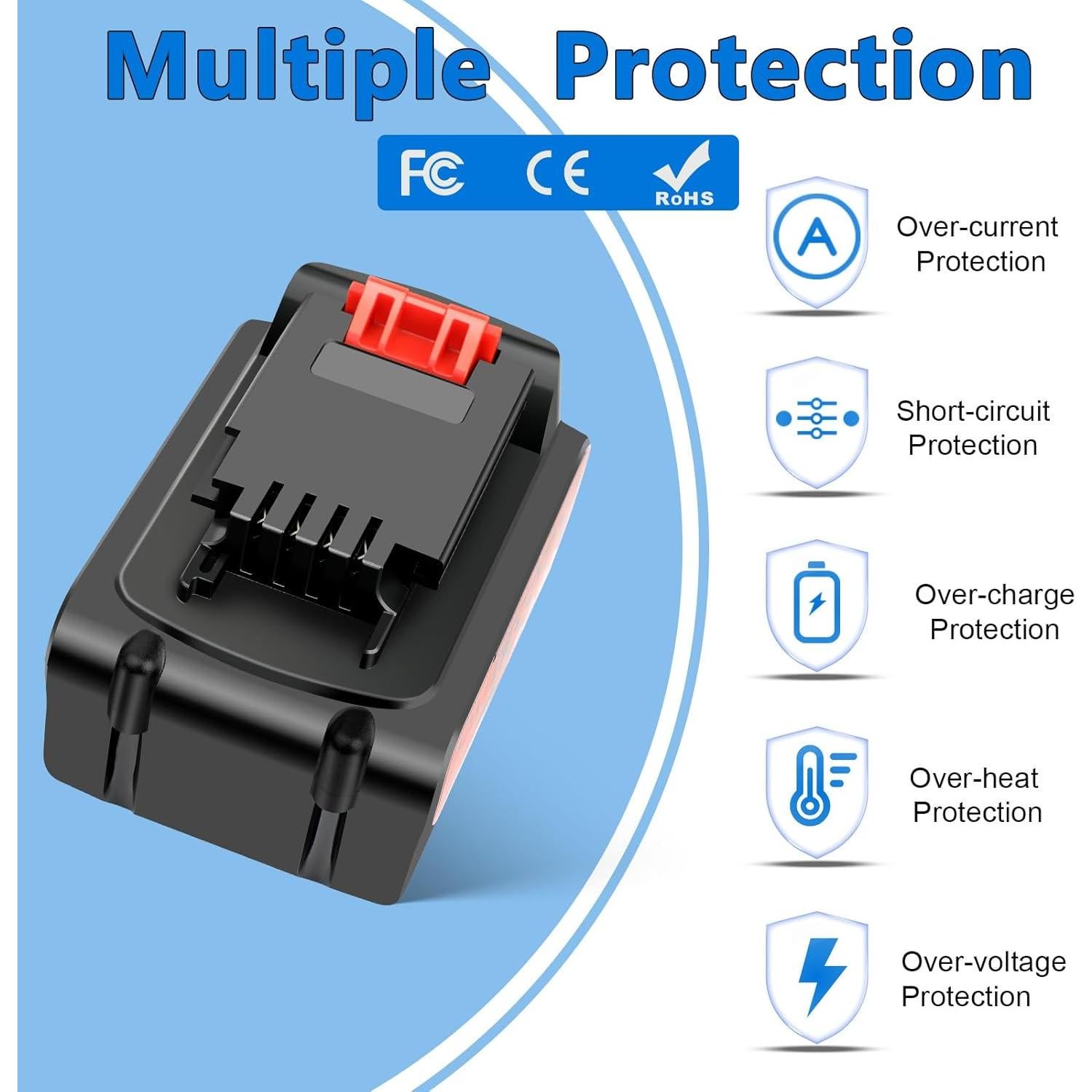 4 Baterías de Reemplazo 20V 6.0Ah Black and Decker