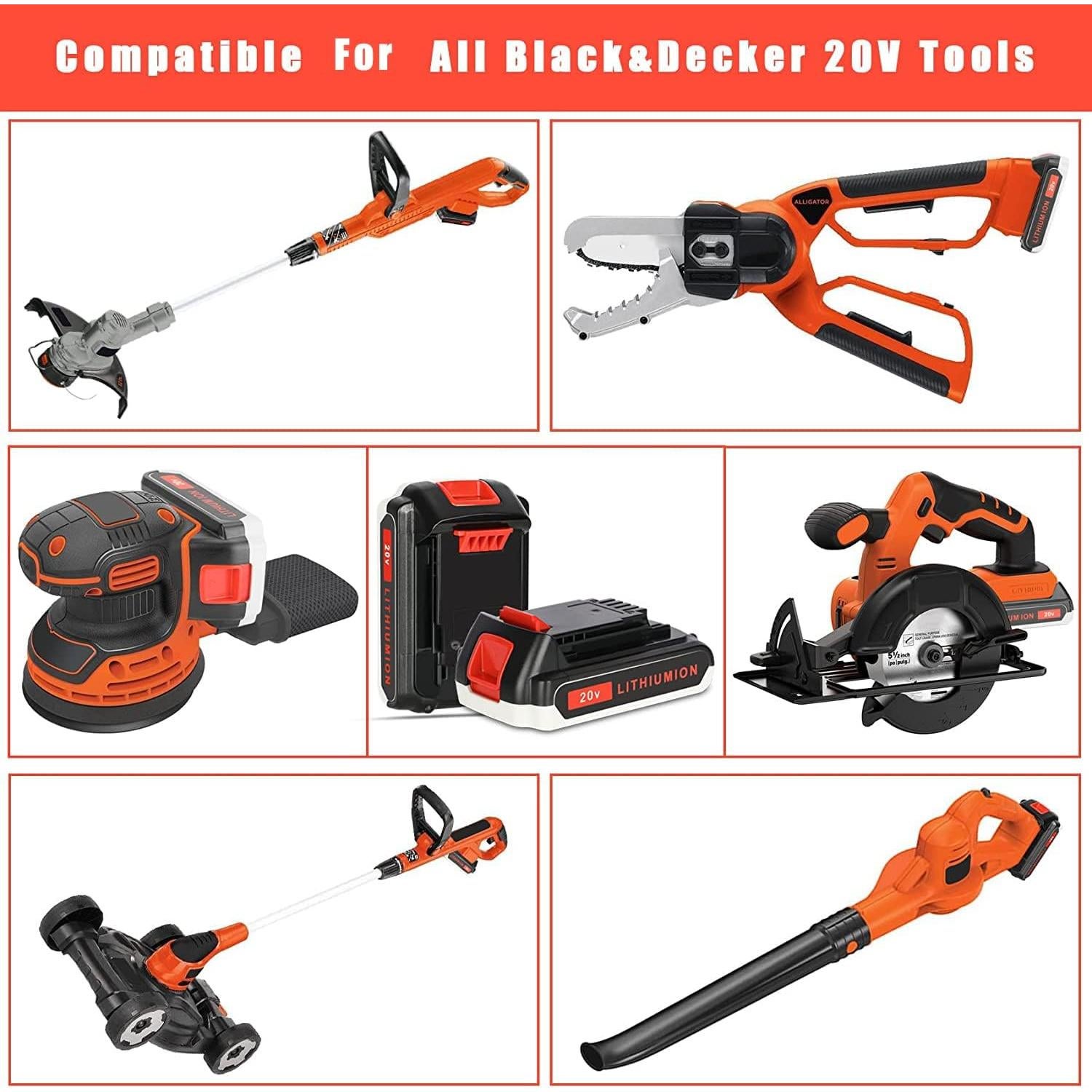 Batería de Reemplazo JYJZPB 3000mAh 20V para Black & Decker