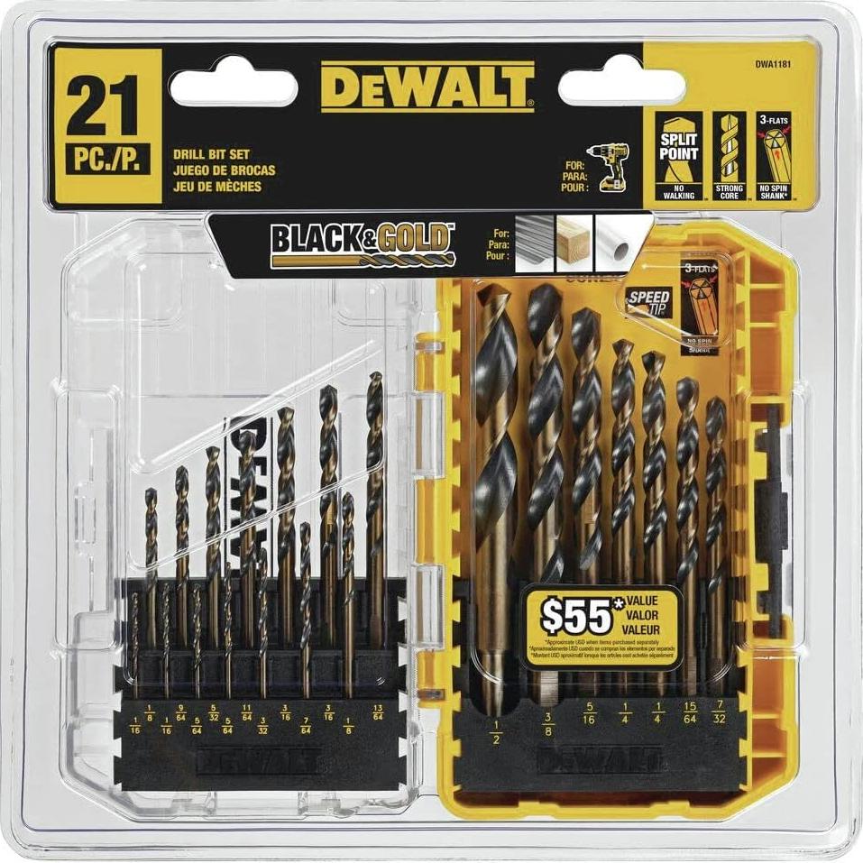 Juego de Brocas DEWALT 21 Piezas Punta Dividida 135°